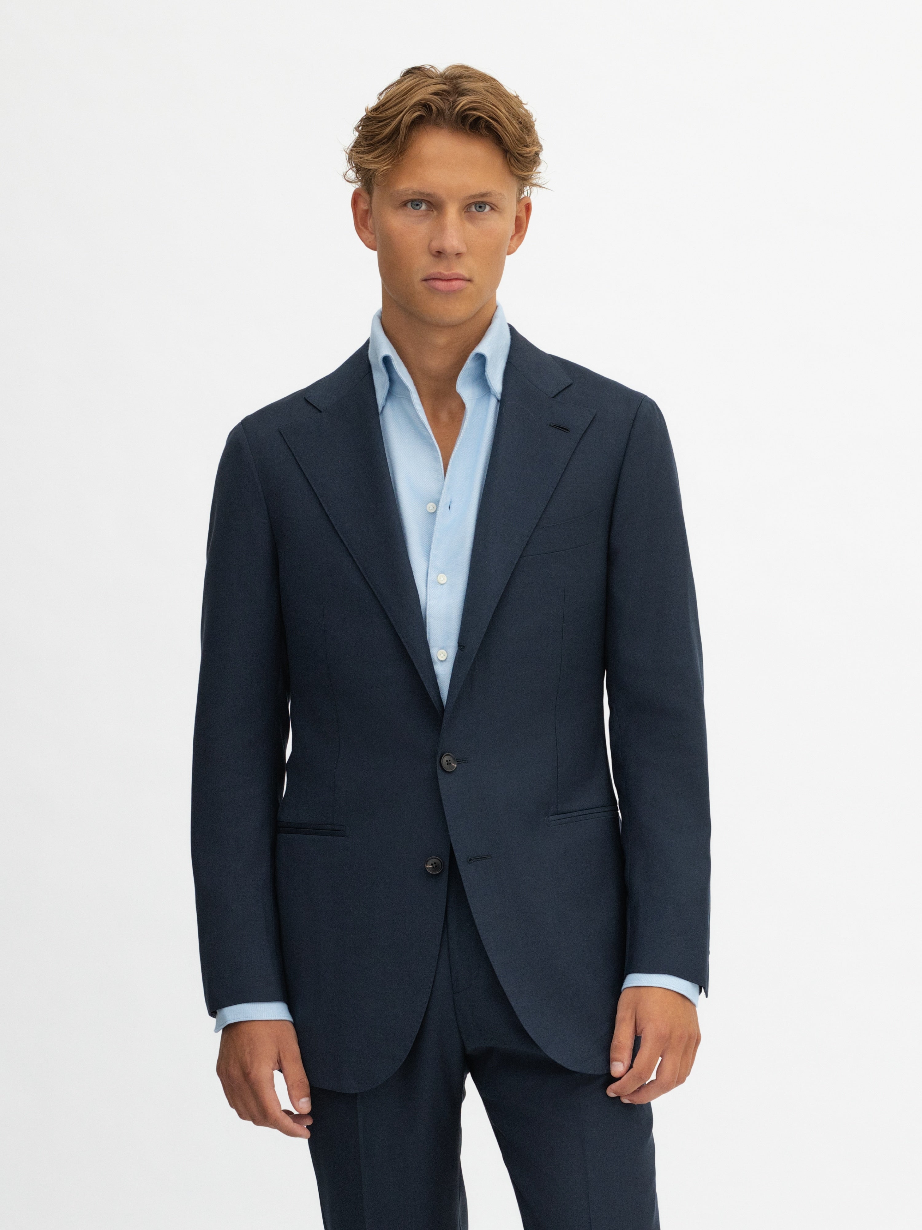 Navy S130 Wool Suit (SB) - Grand Le Mar