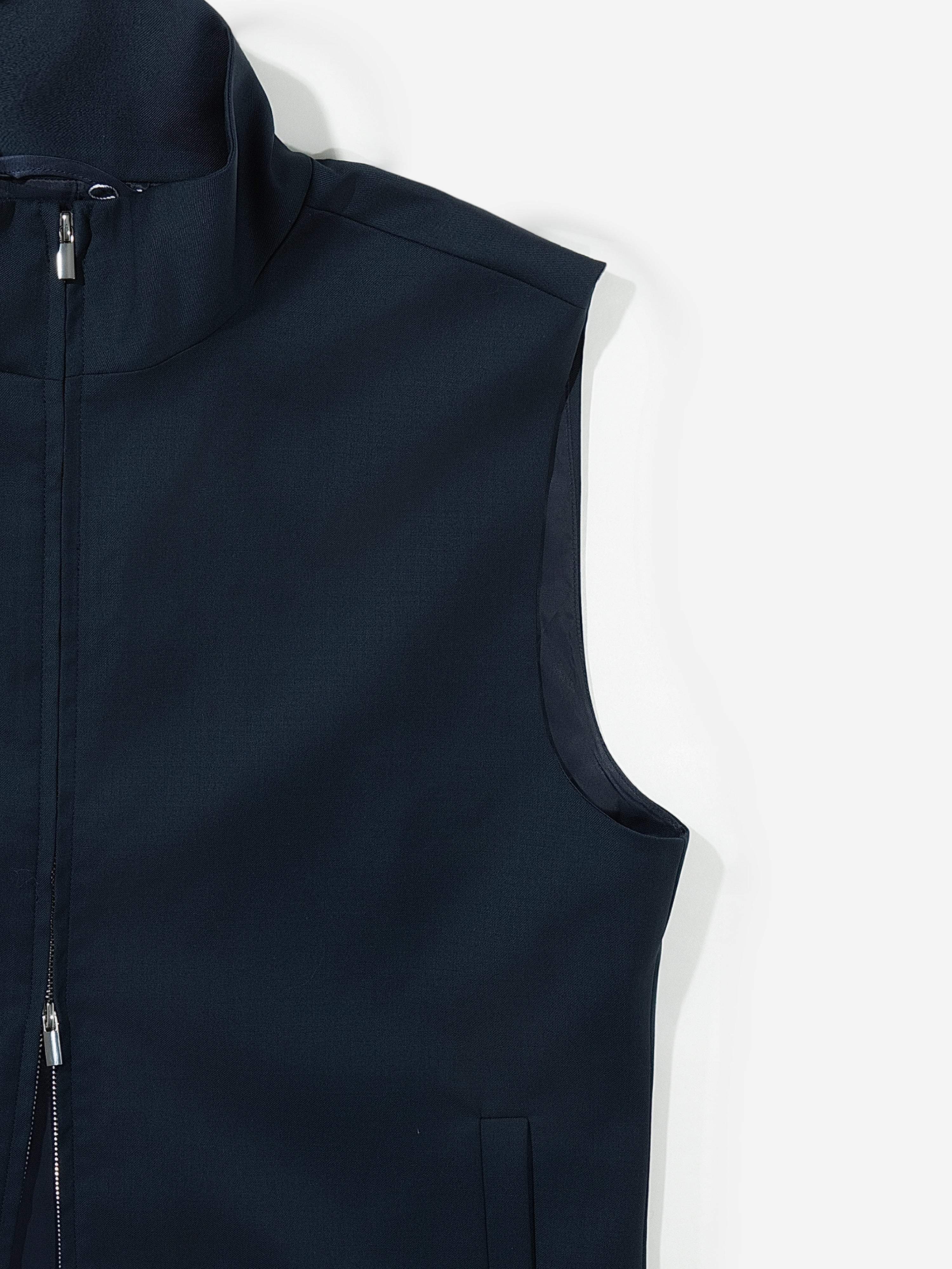 Navy S130 Wool Vest - Grand Le Mar