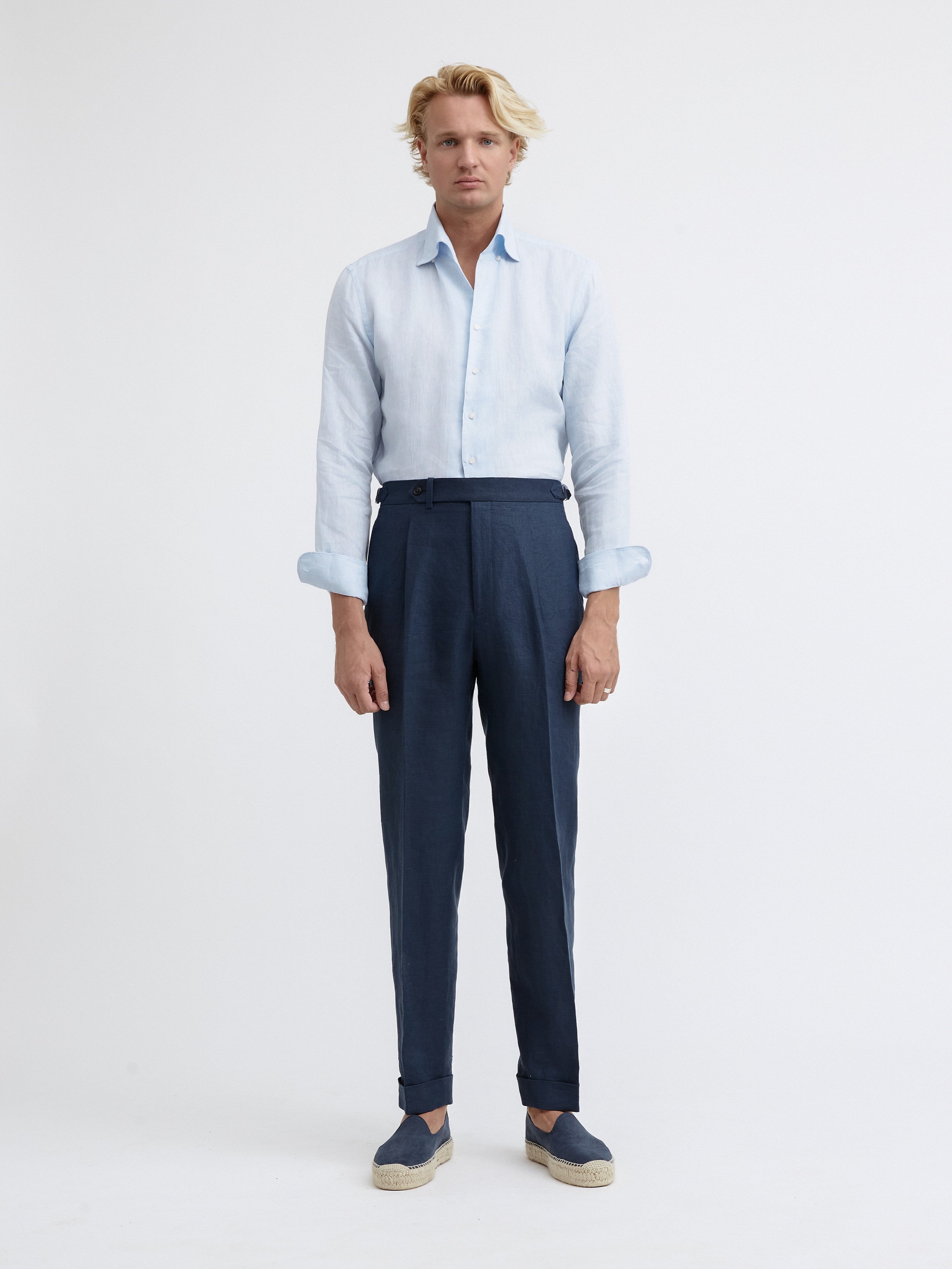 Navy Blue Linen Suit - Grand Le Mar