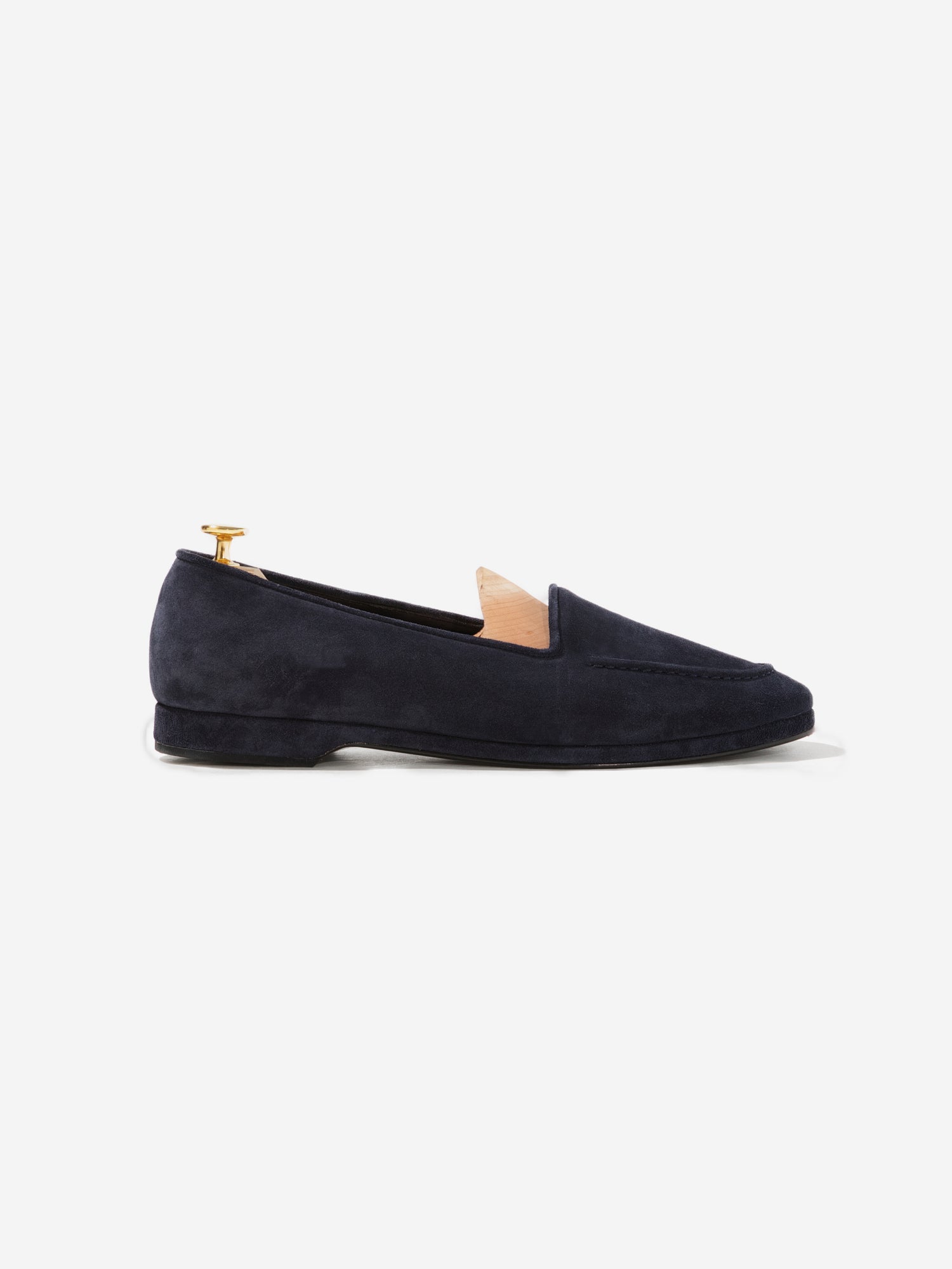 Navy Suede Belgian Loafers - Grand Le Mar