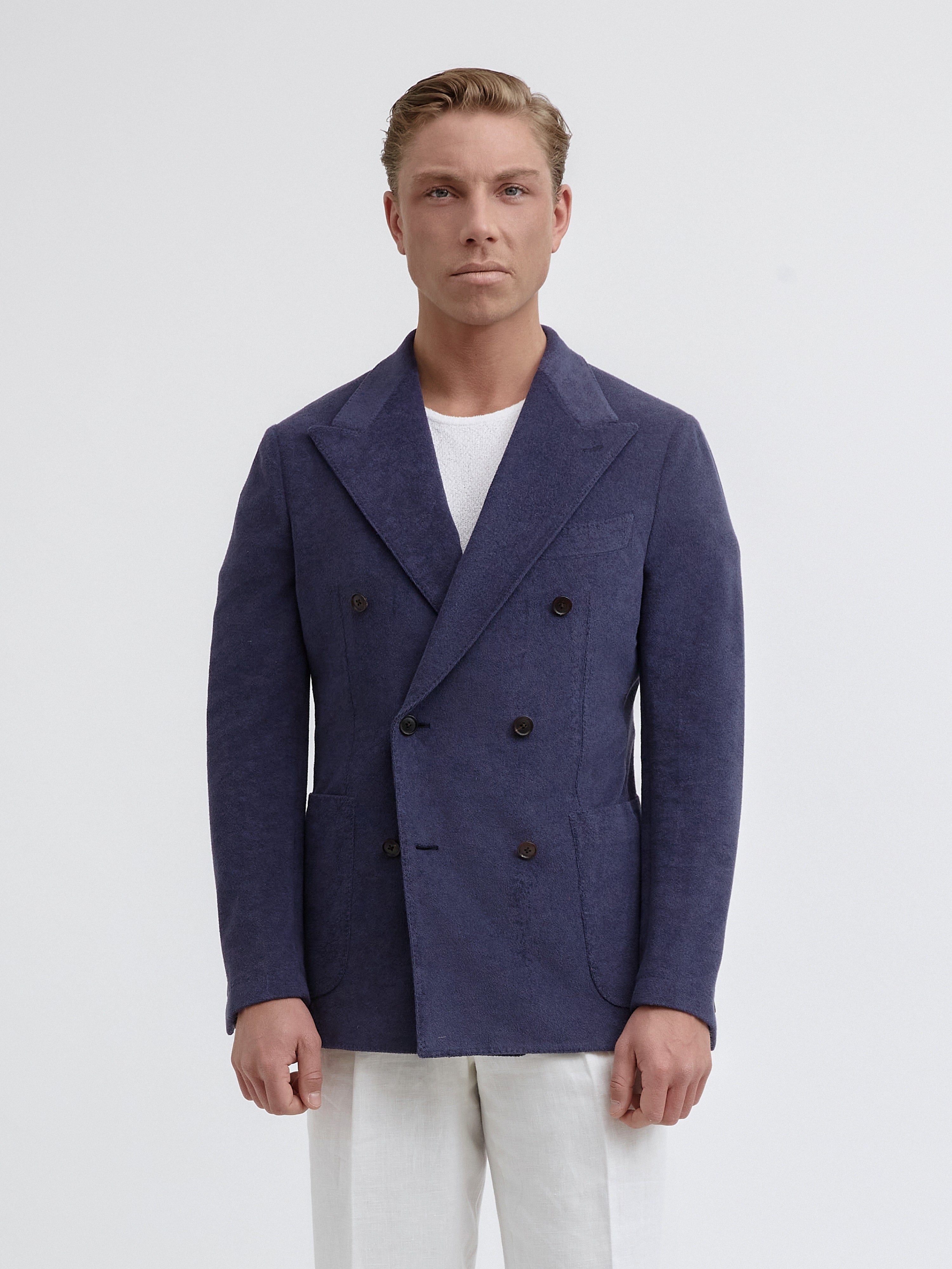 Navy Terry Towelling Jacket - Grand Le Mar