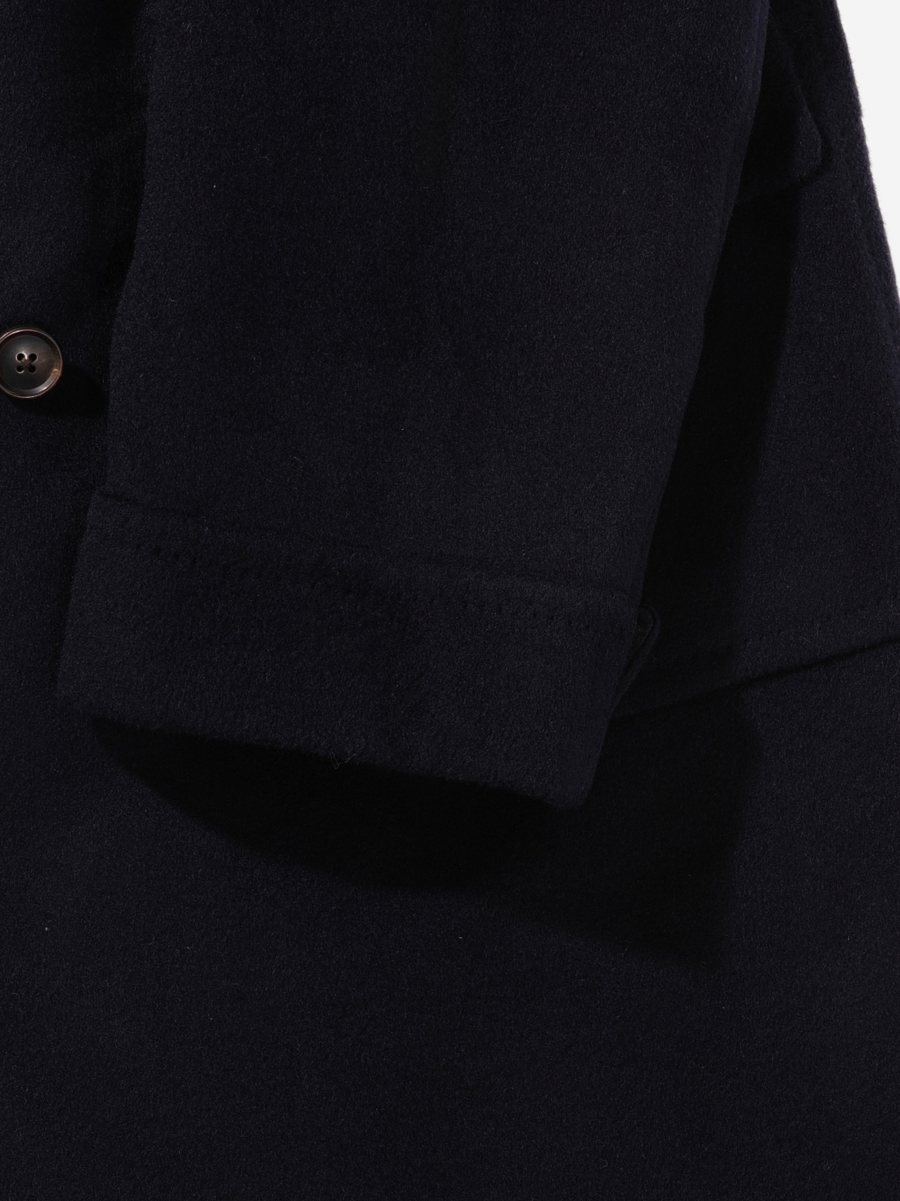 Navy Virgin Wool Polo Coat - Grand Le Mar