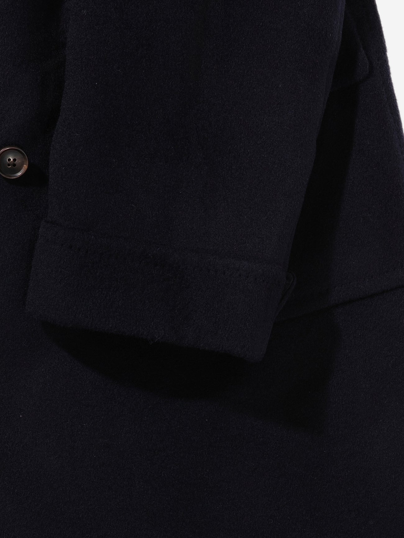 Navy Virgin Wool Polo Coat - Grand Le Mar