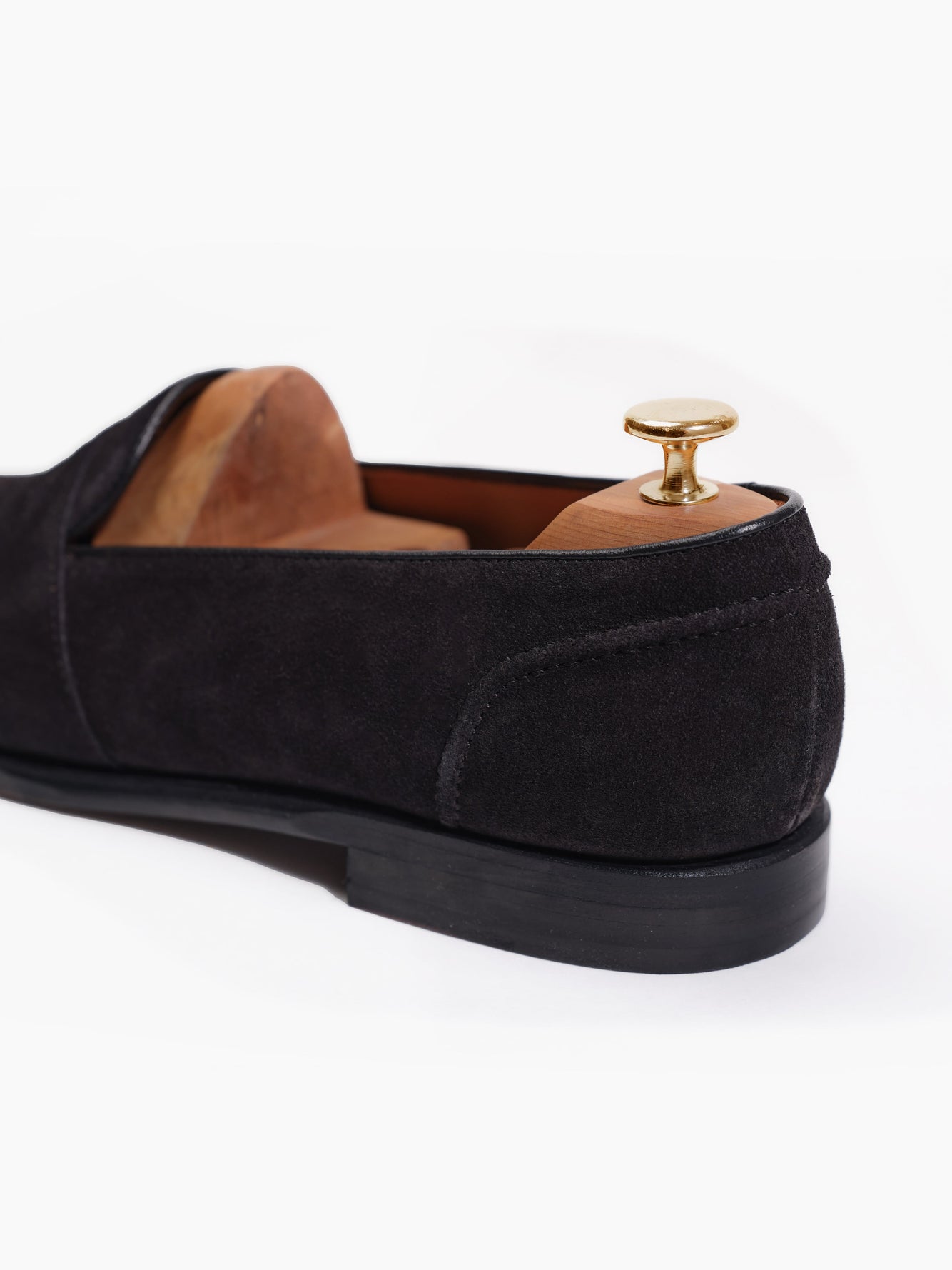 Penny Loafers Black Suede - Grand Le Mar