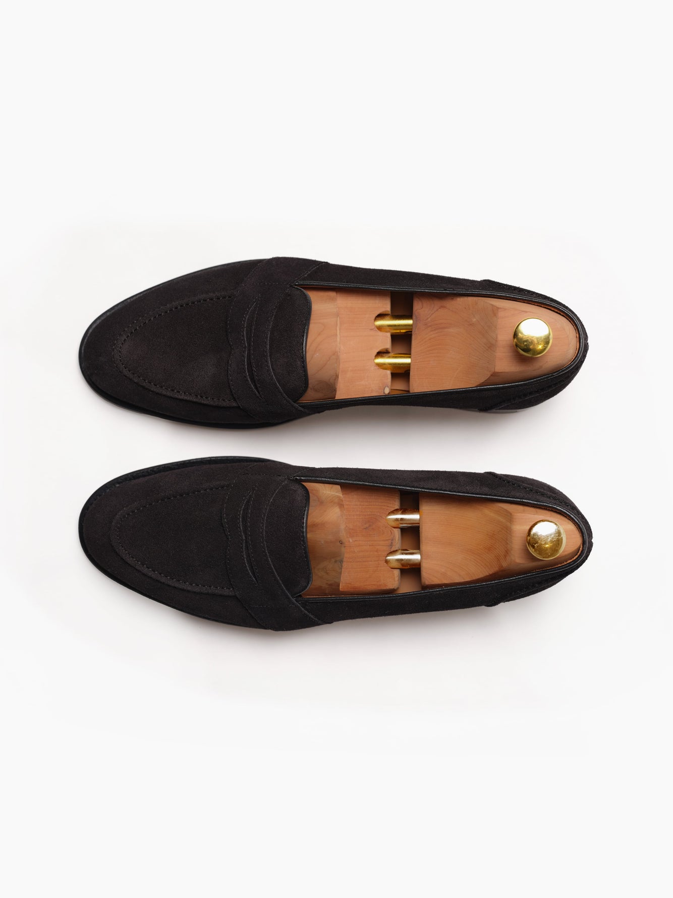 Penny Loafers Black Suede - Grand Le Mar