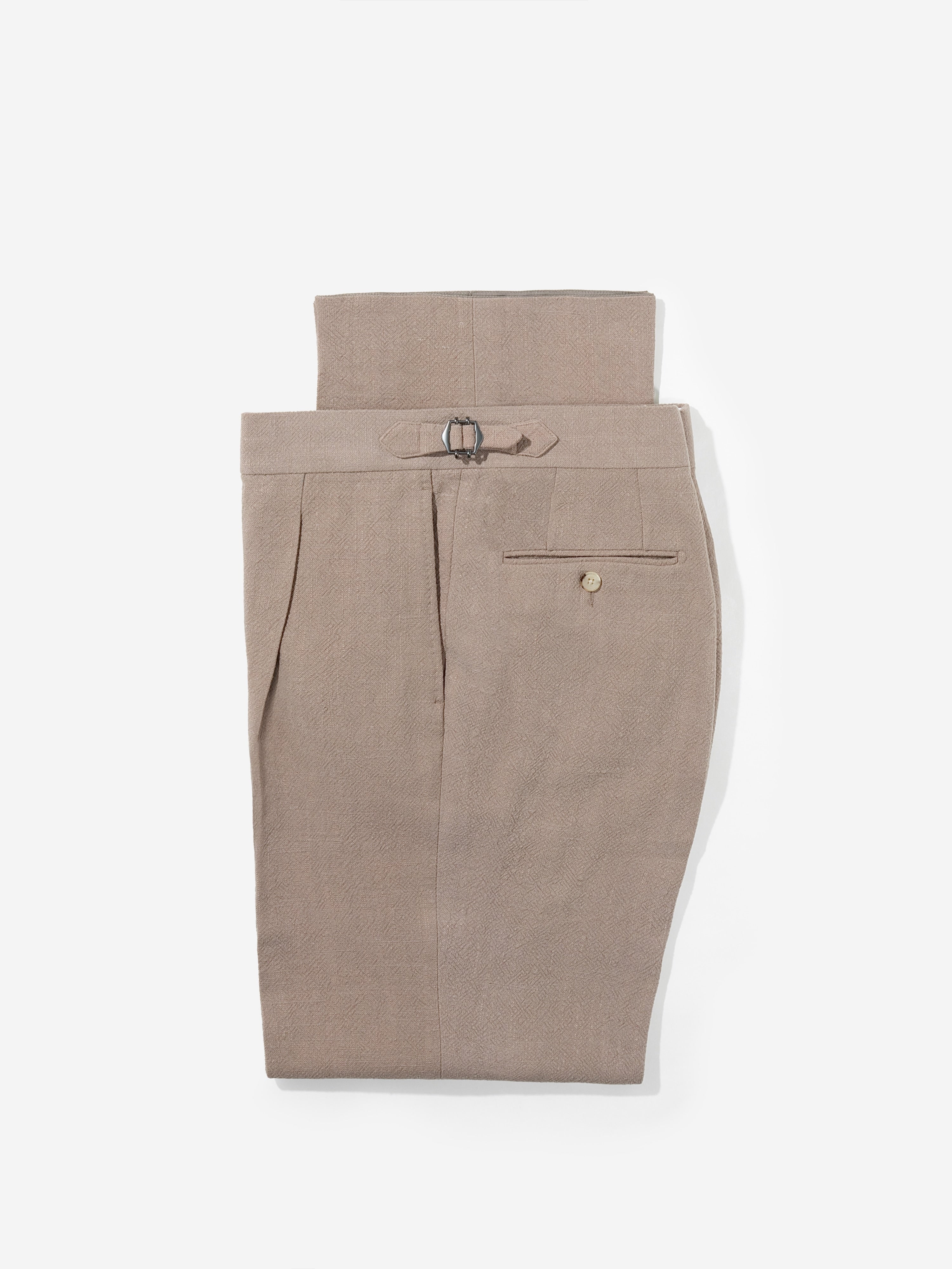 Stone Stonewashed Linen Trousers (Wide Fit) - Grand Le Mar