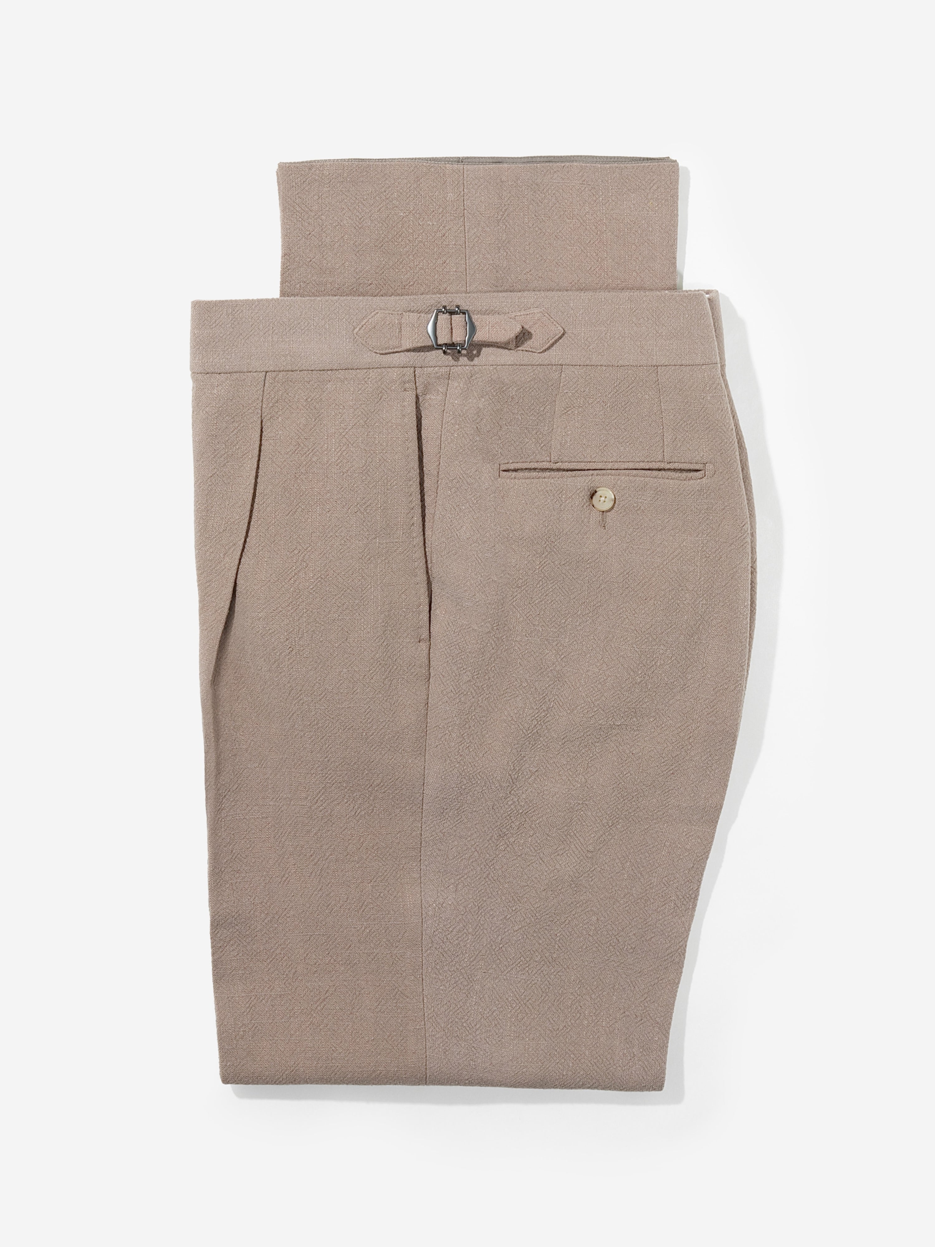 Stone Stonewashed Linen Trousers (Wide Fit)