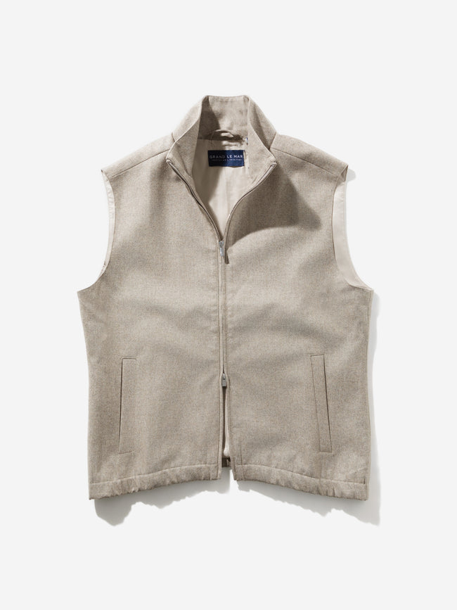 Taupe Flannel Vest - Grand Le Mar