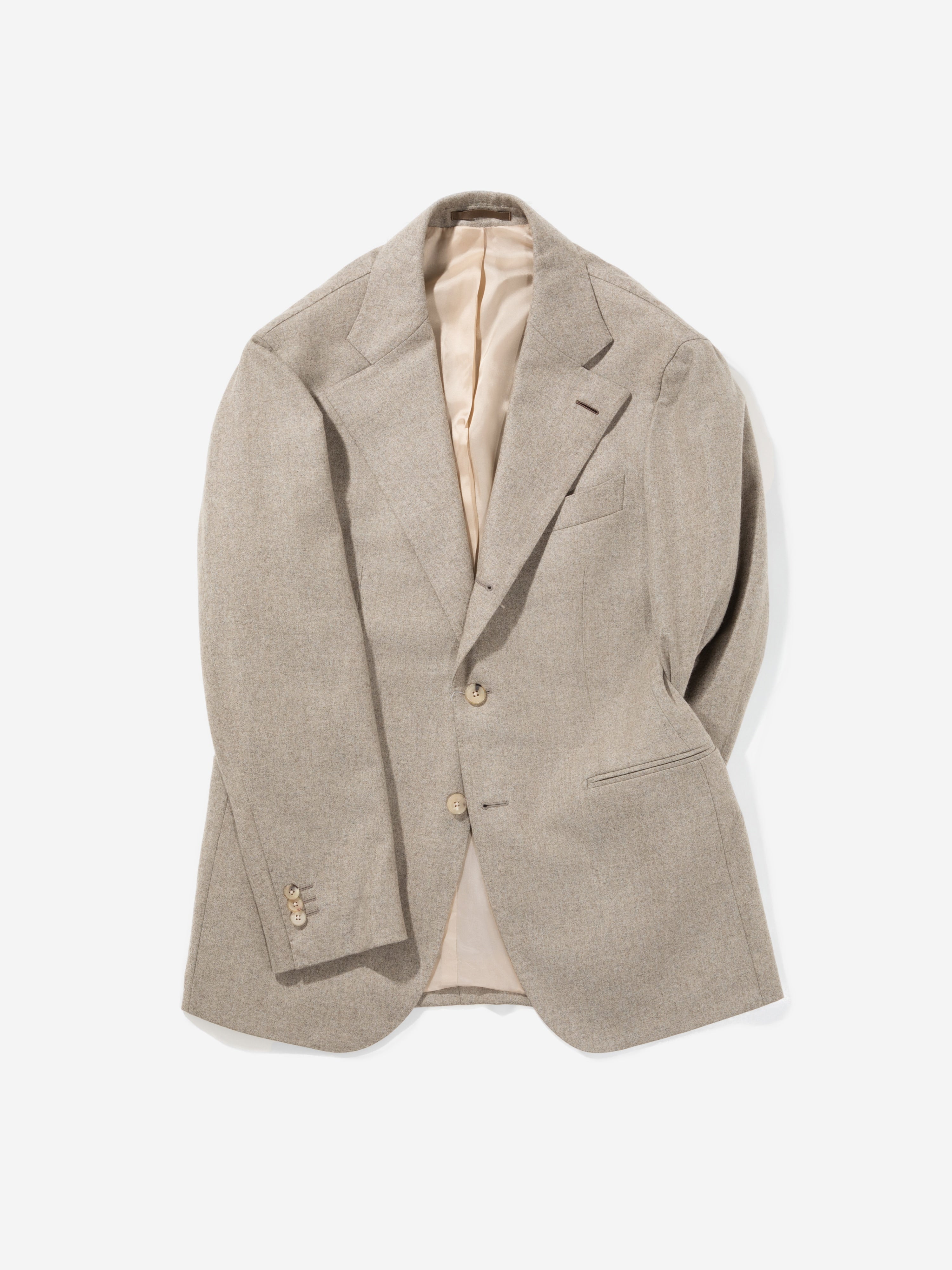 Taupe Flannel Wool Jacket - Grand Le Mar