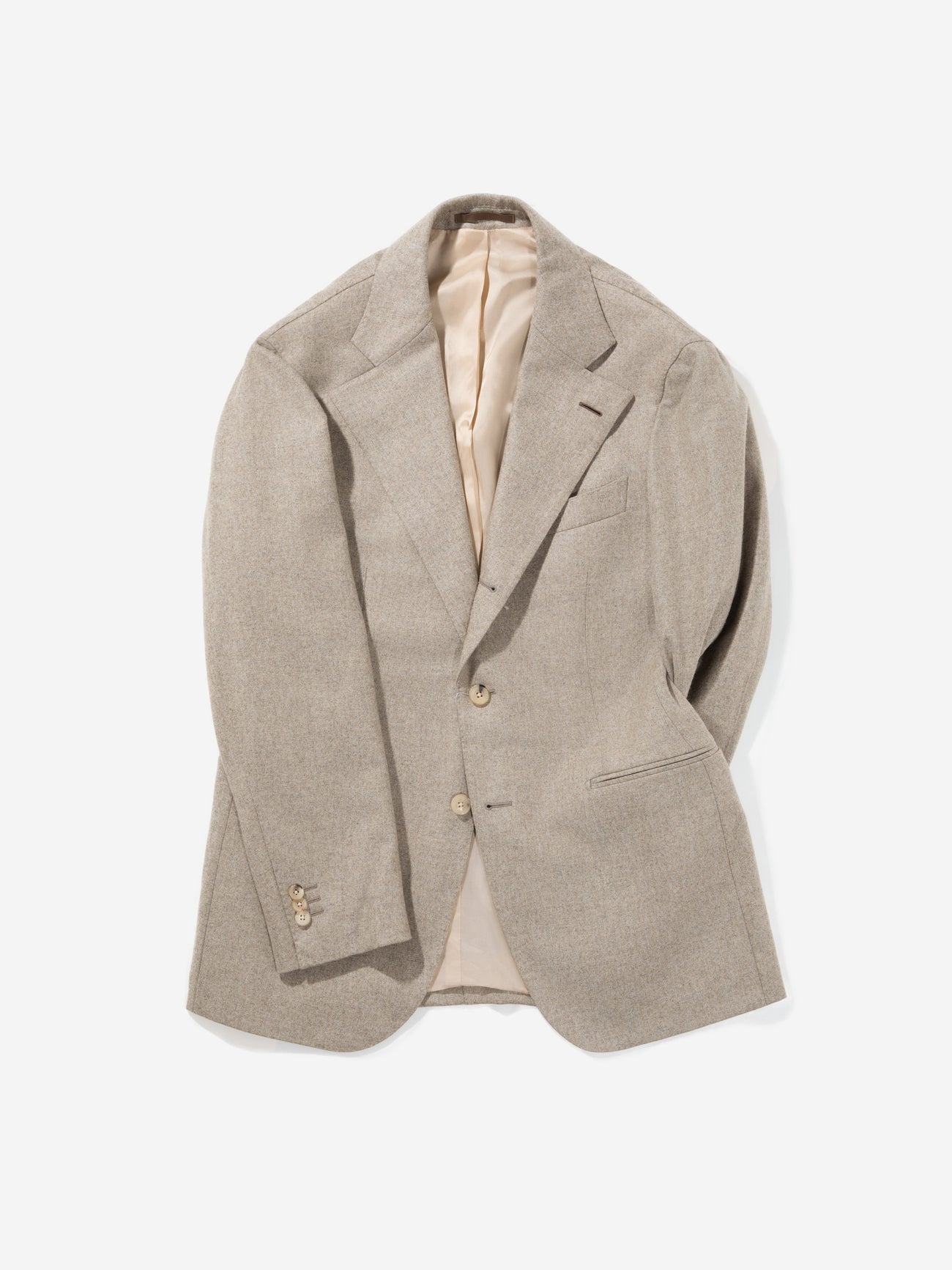 Taupe Flannel Wool Suit - Grand Le Mar