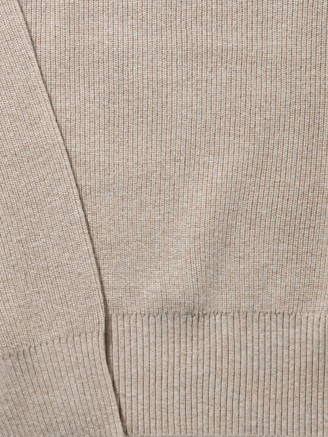 Taupe Merino Wool Cashmere Raglan Crewneck - Grand Le Mar