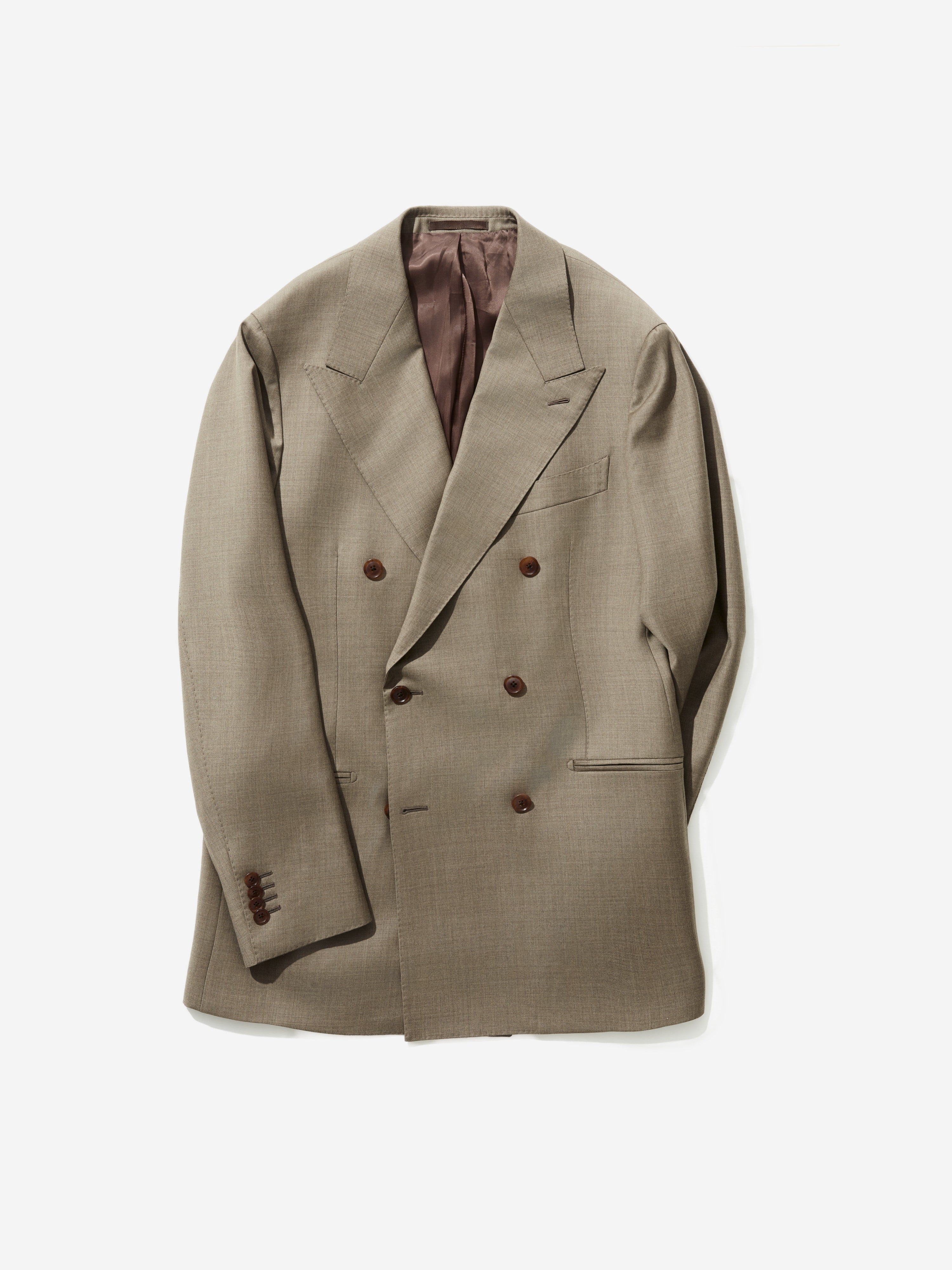 Taupe S130 Wool Suit - Grand Le Mar