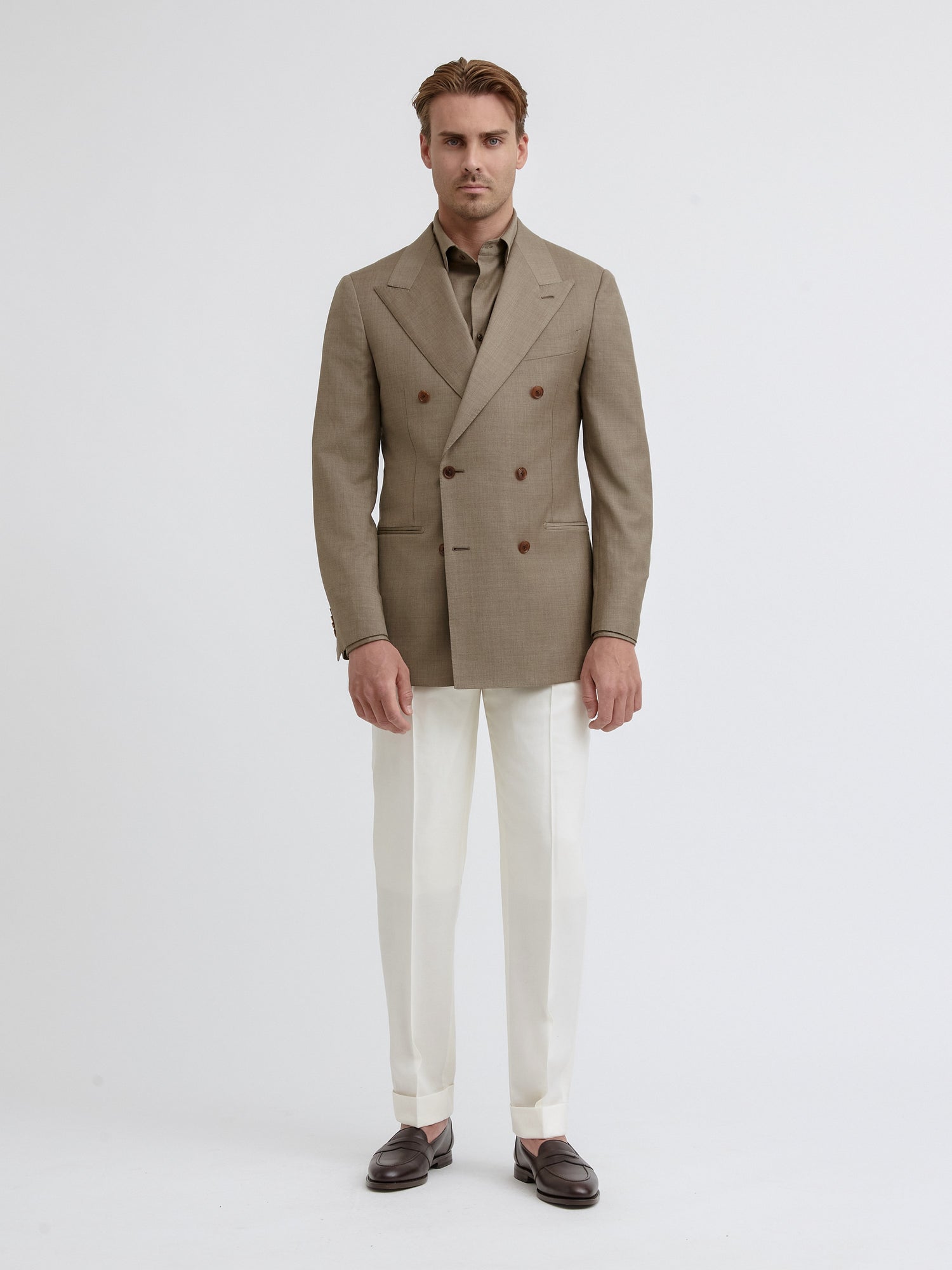 Taupe S130 Wool Jacket - Grand Le Mar