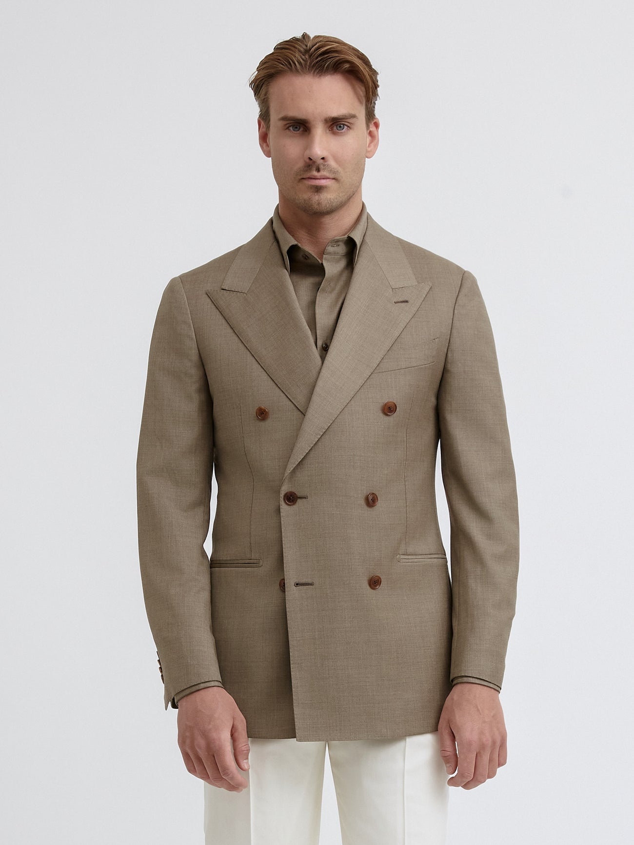 Taupe S130 Wool Jacket - Grand Le Mar