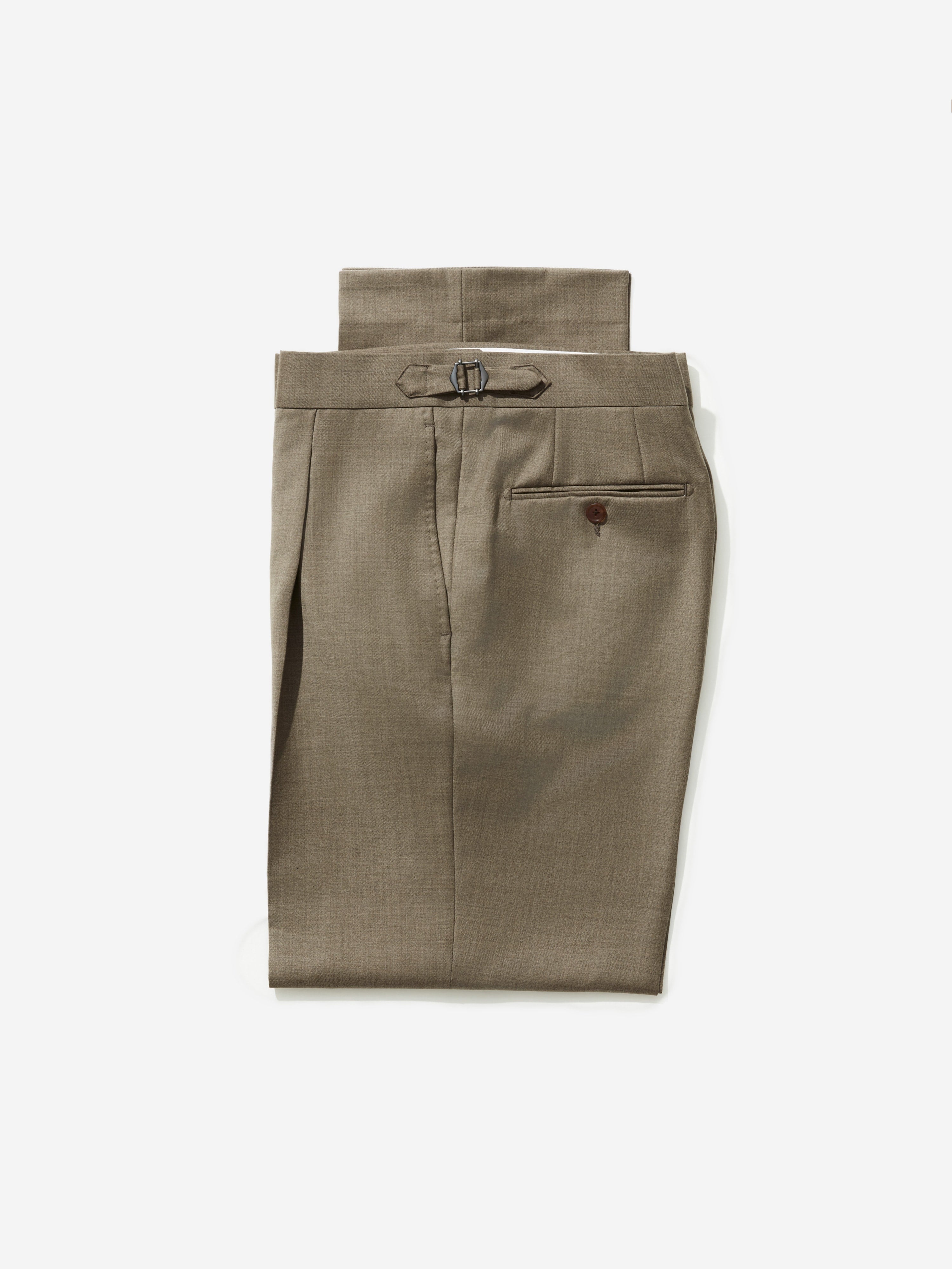 Taupe S130 Wool Oscar Trousers (Wide Fit) - Grand Le Mar