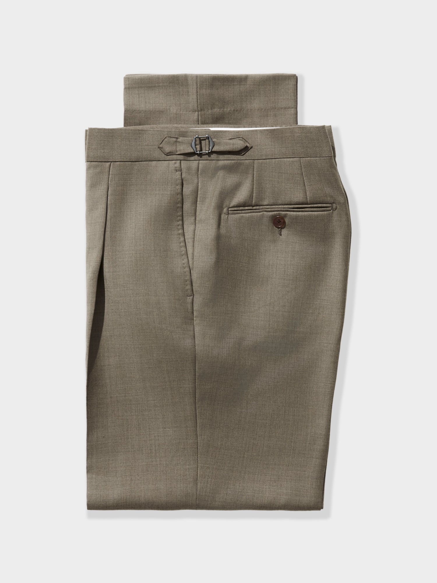 Taupe Wool Trousers (Wide Fit)