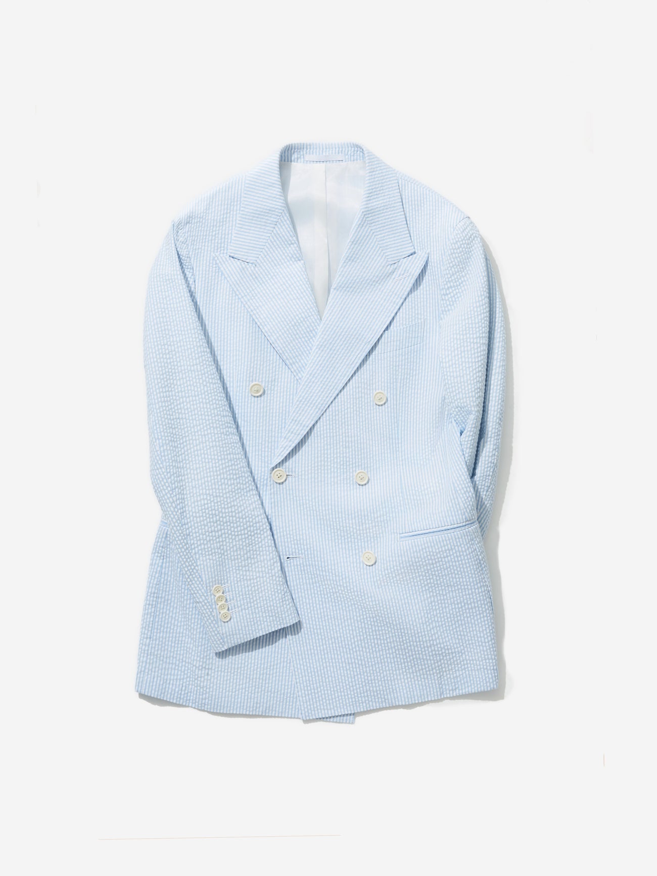 White Blue Striped Seersucker Suit - Grand Le Mar