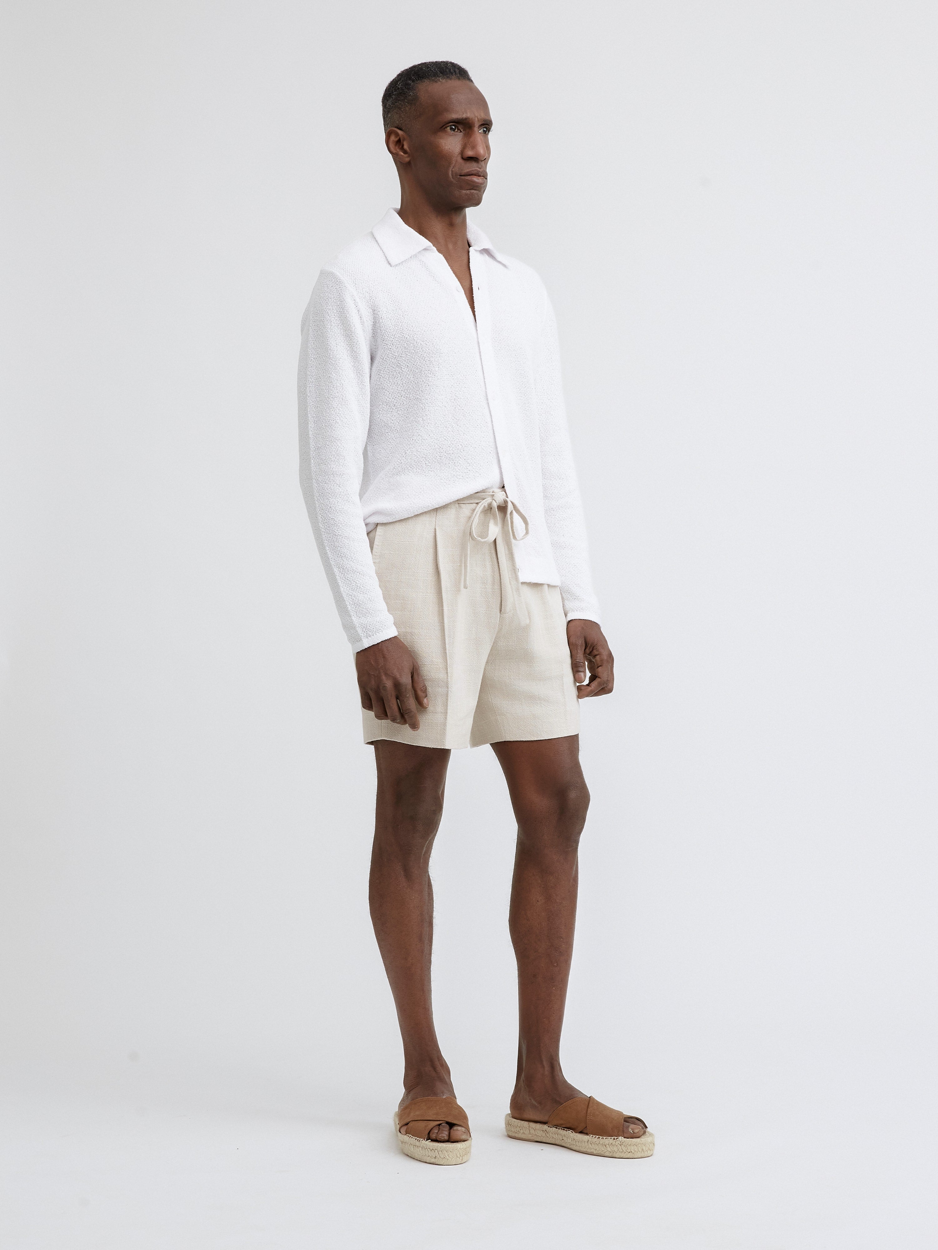 White Bouclé Cardigan - Grand Le Mar