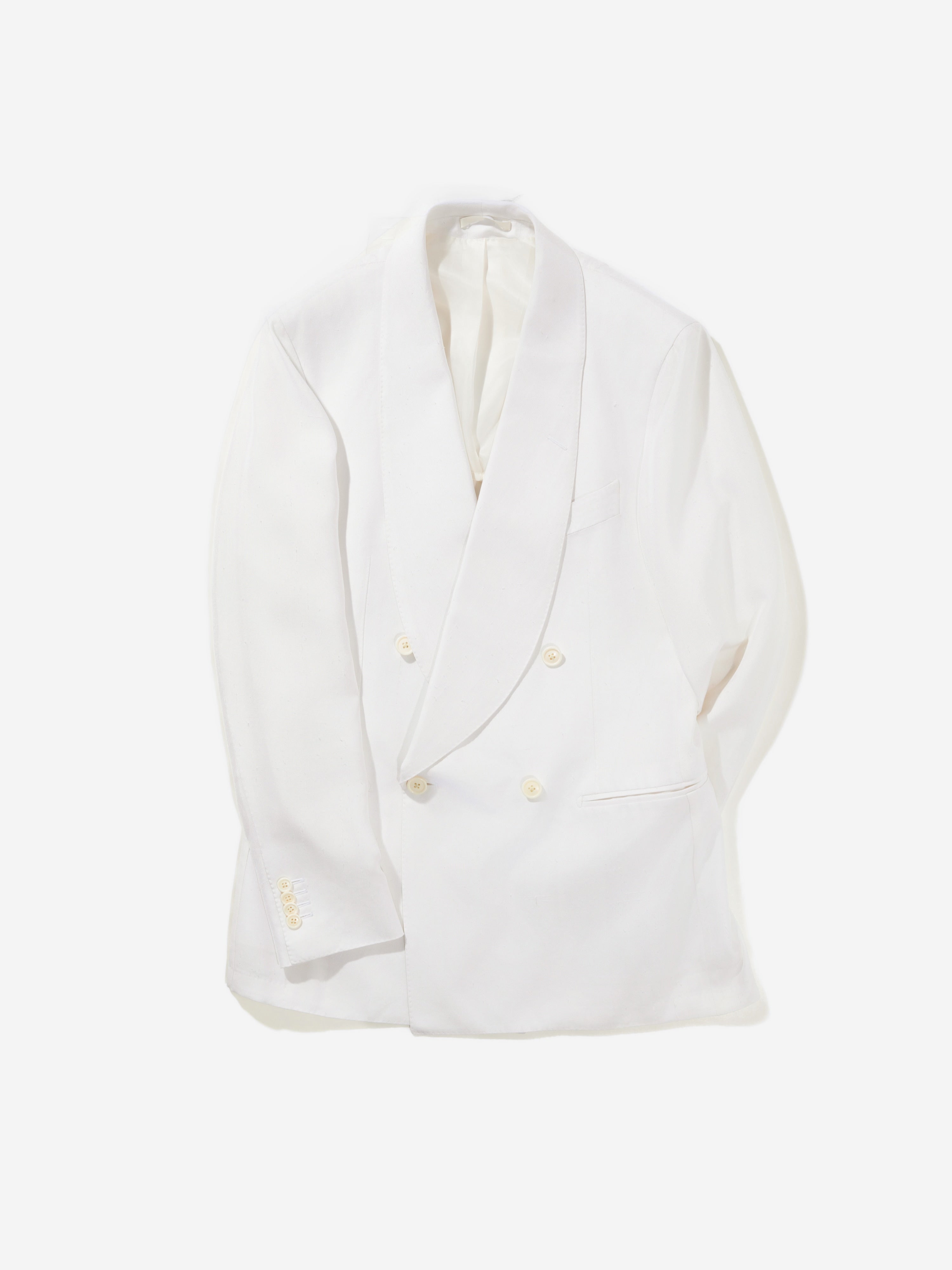 White Dupioni Silk Tuxedo Jacket - Grand Le Mar