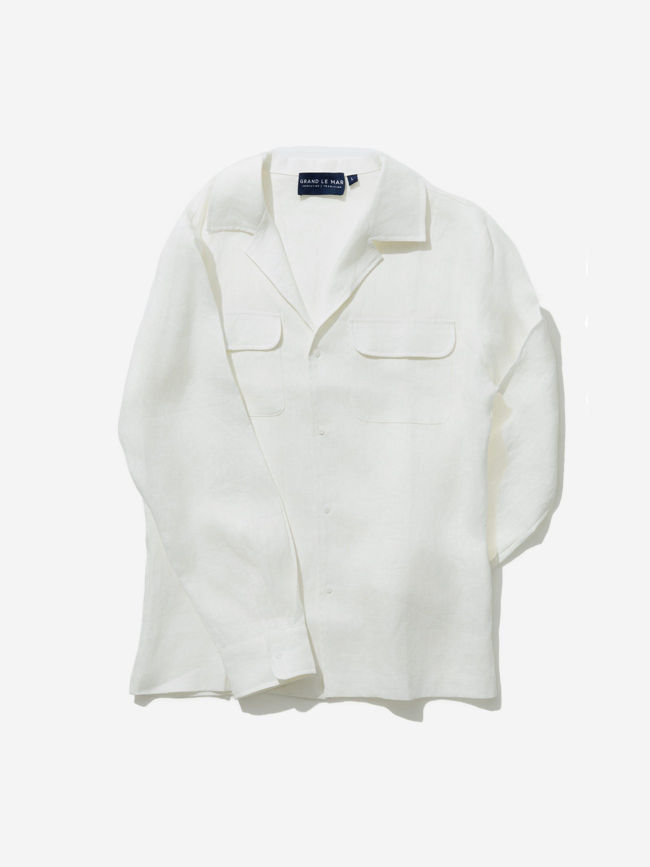 White Linen Camp Shirt - Grand Le Mar