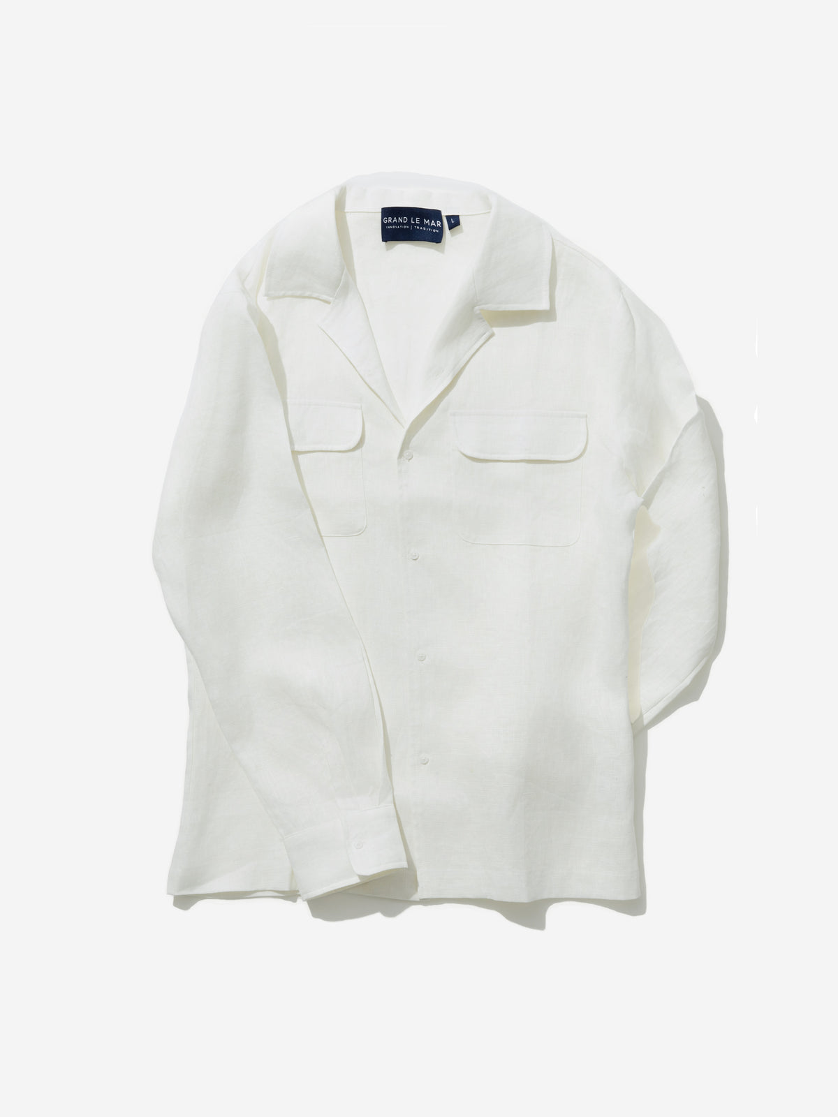 White Linen Camp Shirt - Grand Le Mar