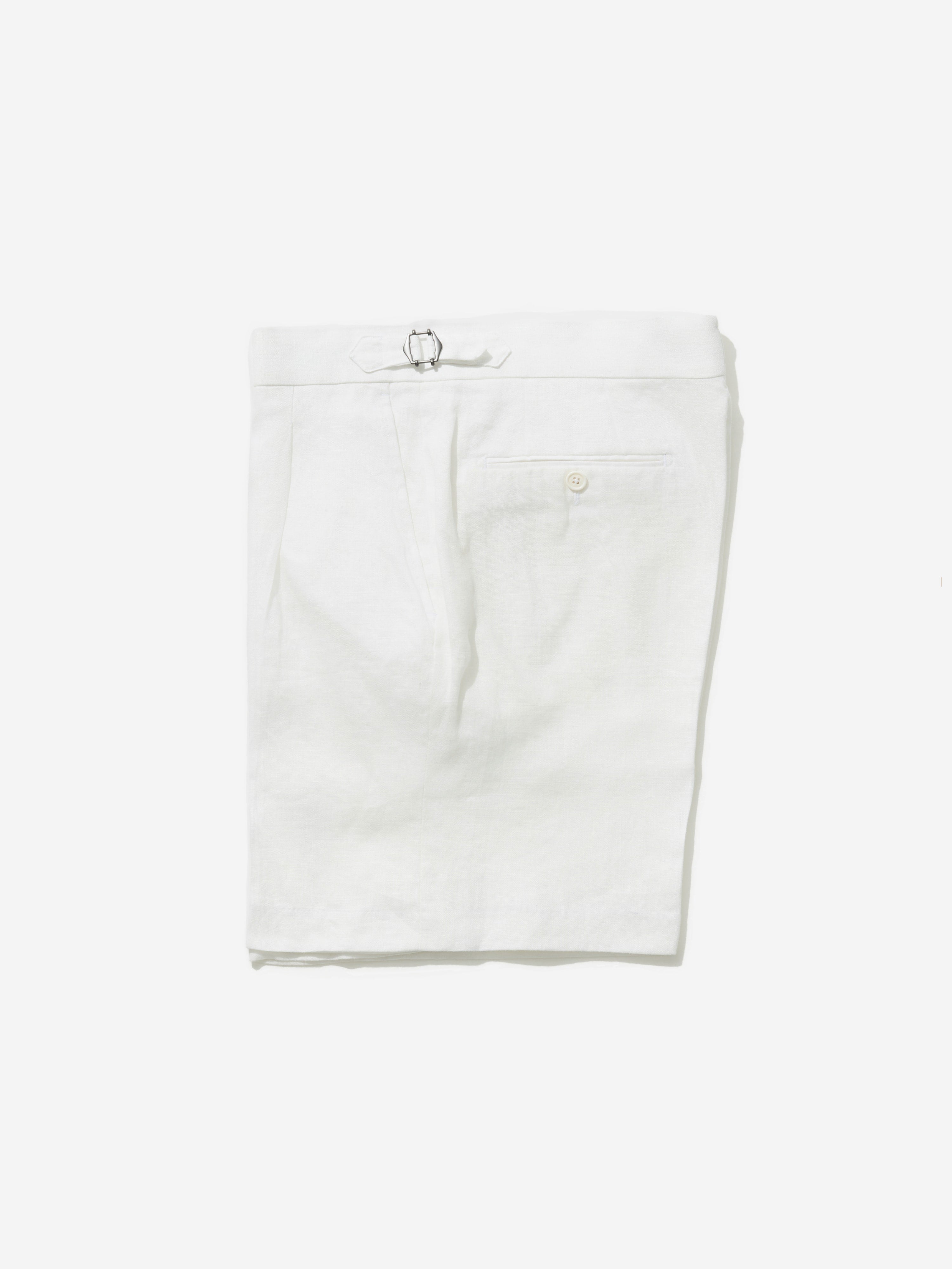 White Linen Oscar Shorts (Wide Fit) - Grand Le Mar