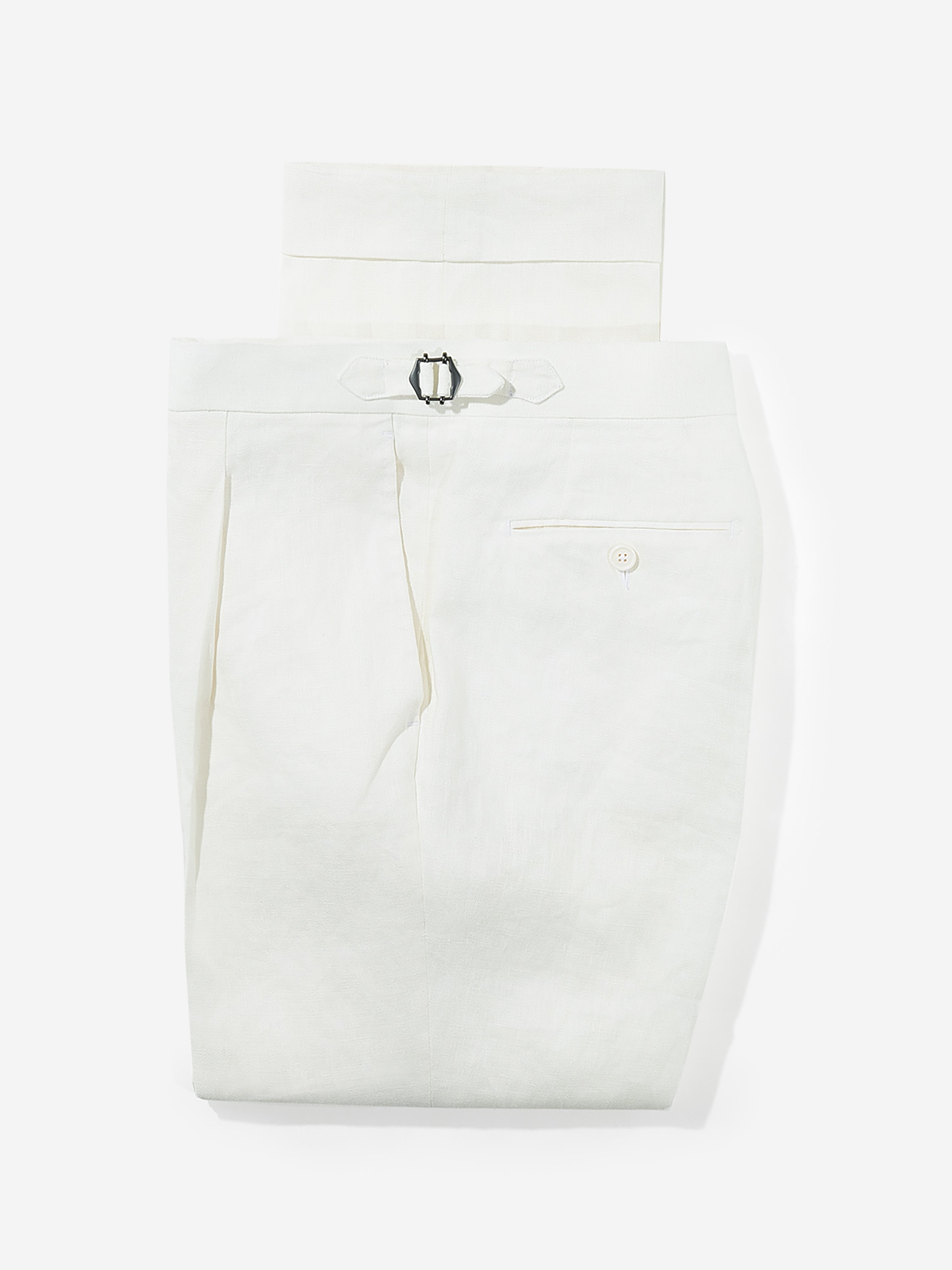 White Linen Trousers (Straight Fit)
