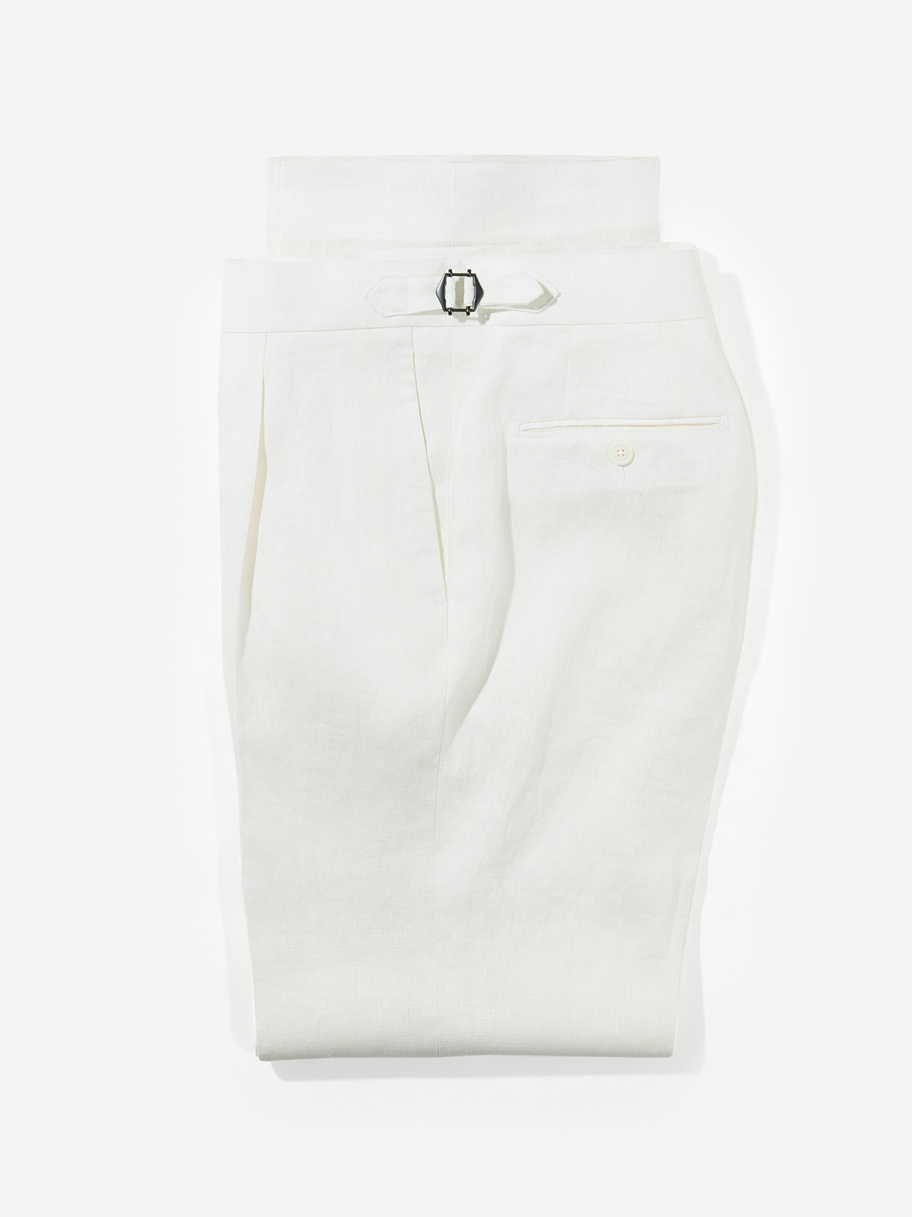 White Linen Trousers (Wide Fit)