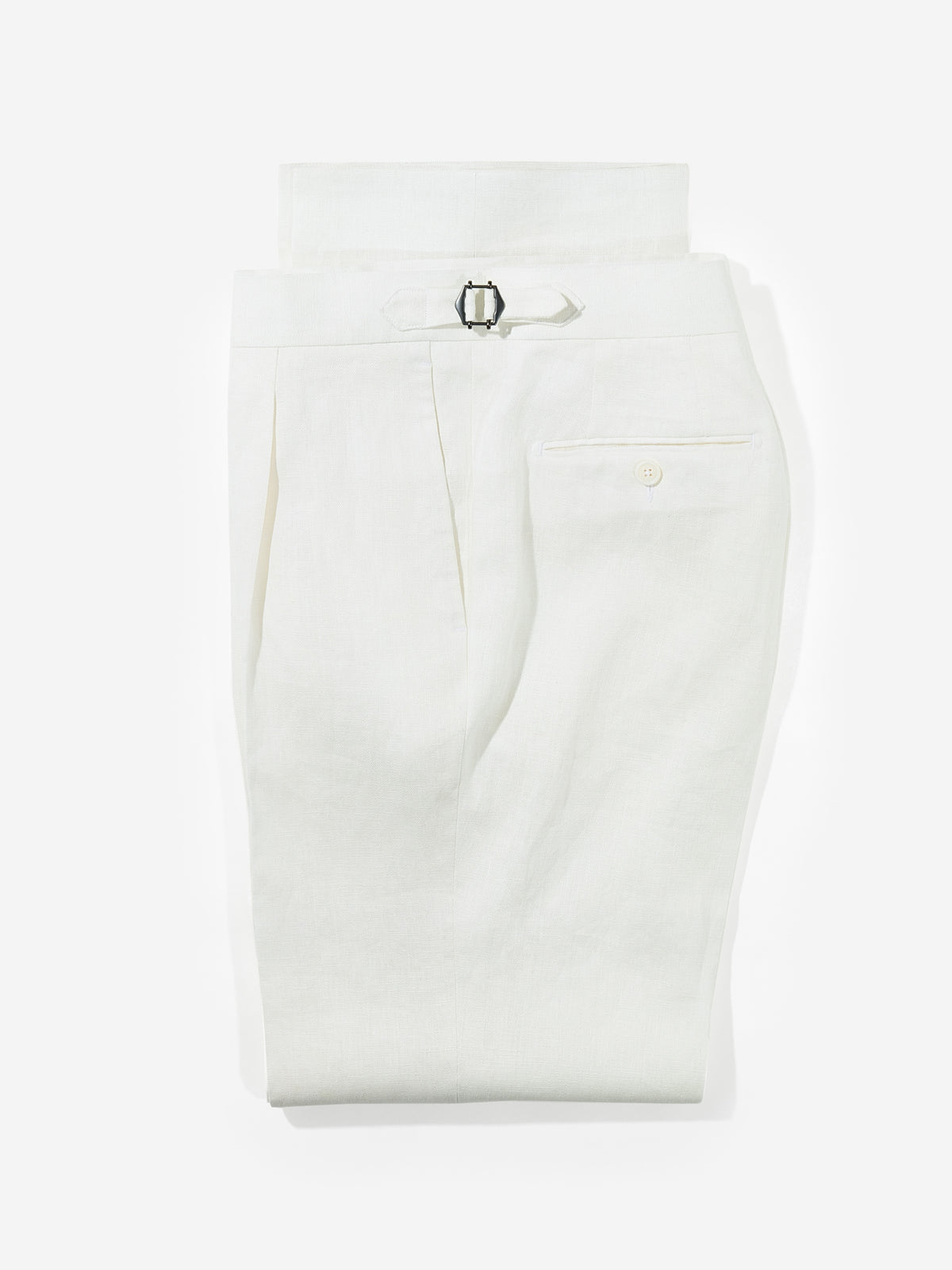 White Linen Trousers (Wide Fit)