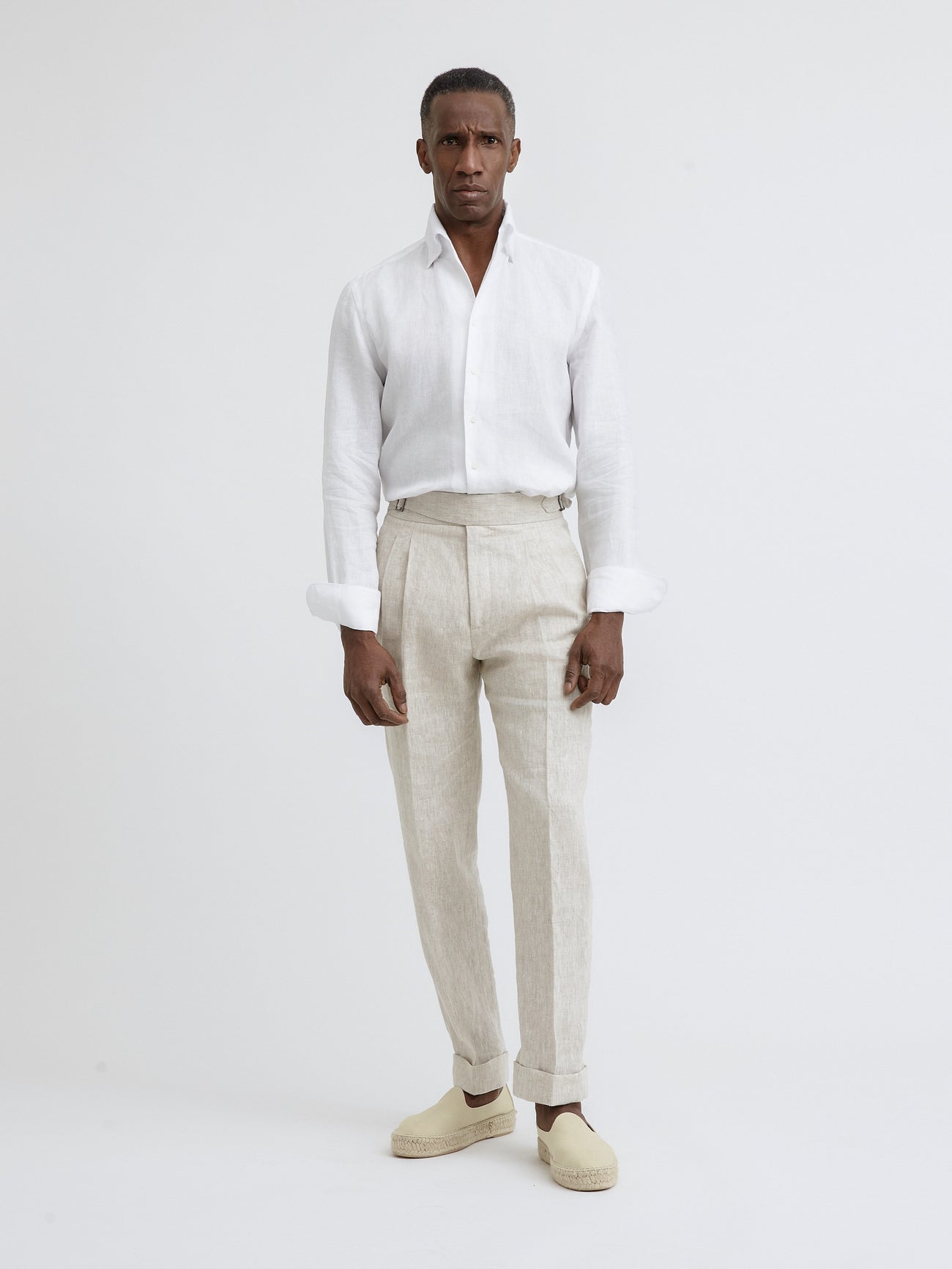 White One Piece Linen Shirt - Grand Le Mar