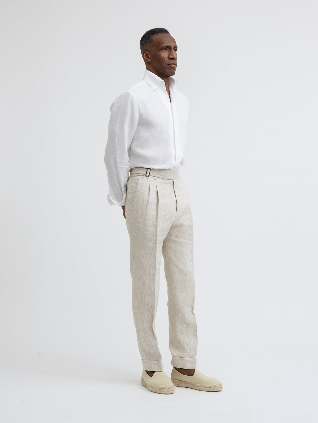 White One Piece Linen Shirt - Grand Le Mar