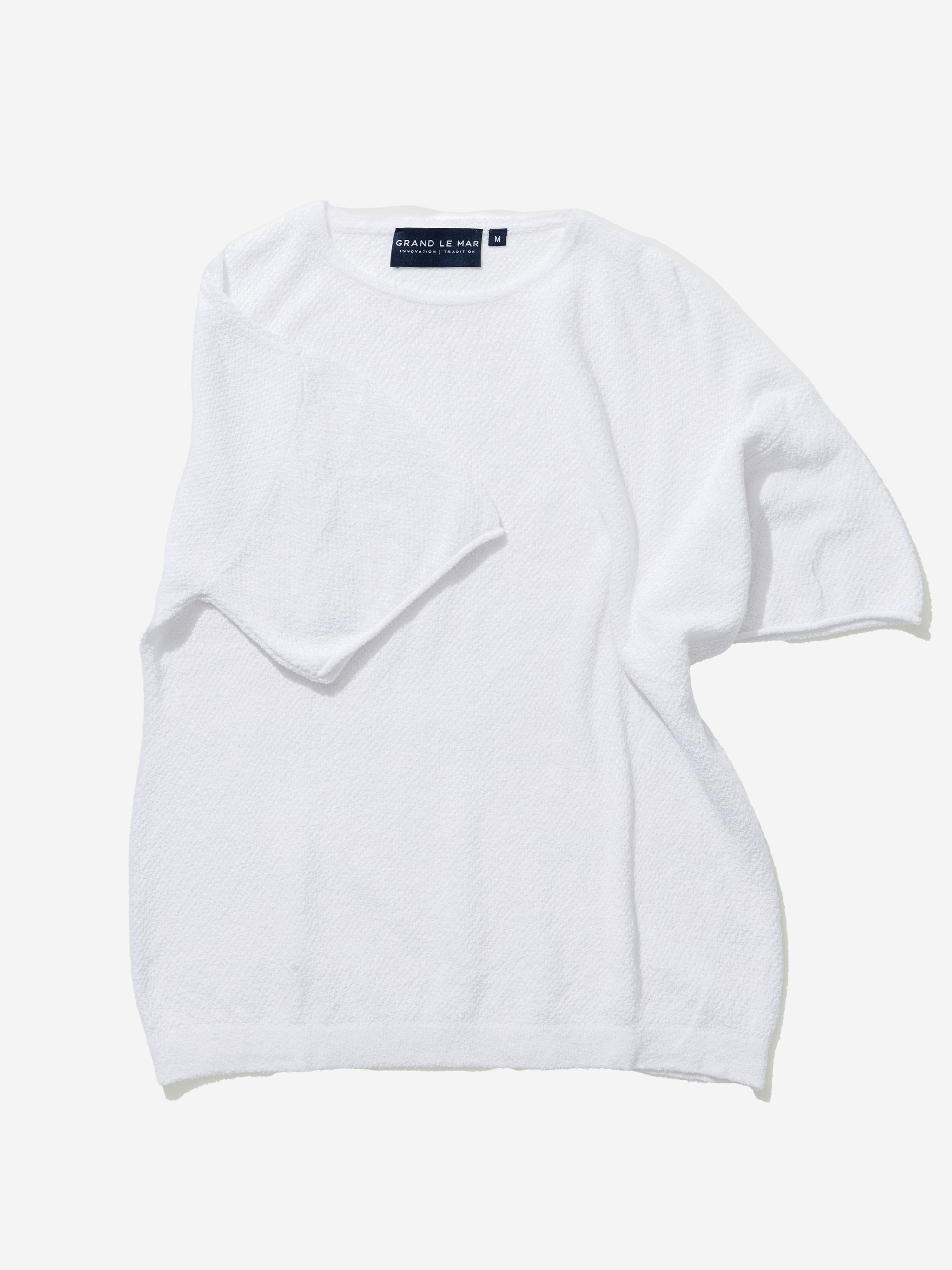 White Oversized Bouclé T-Shirt