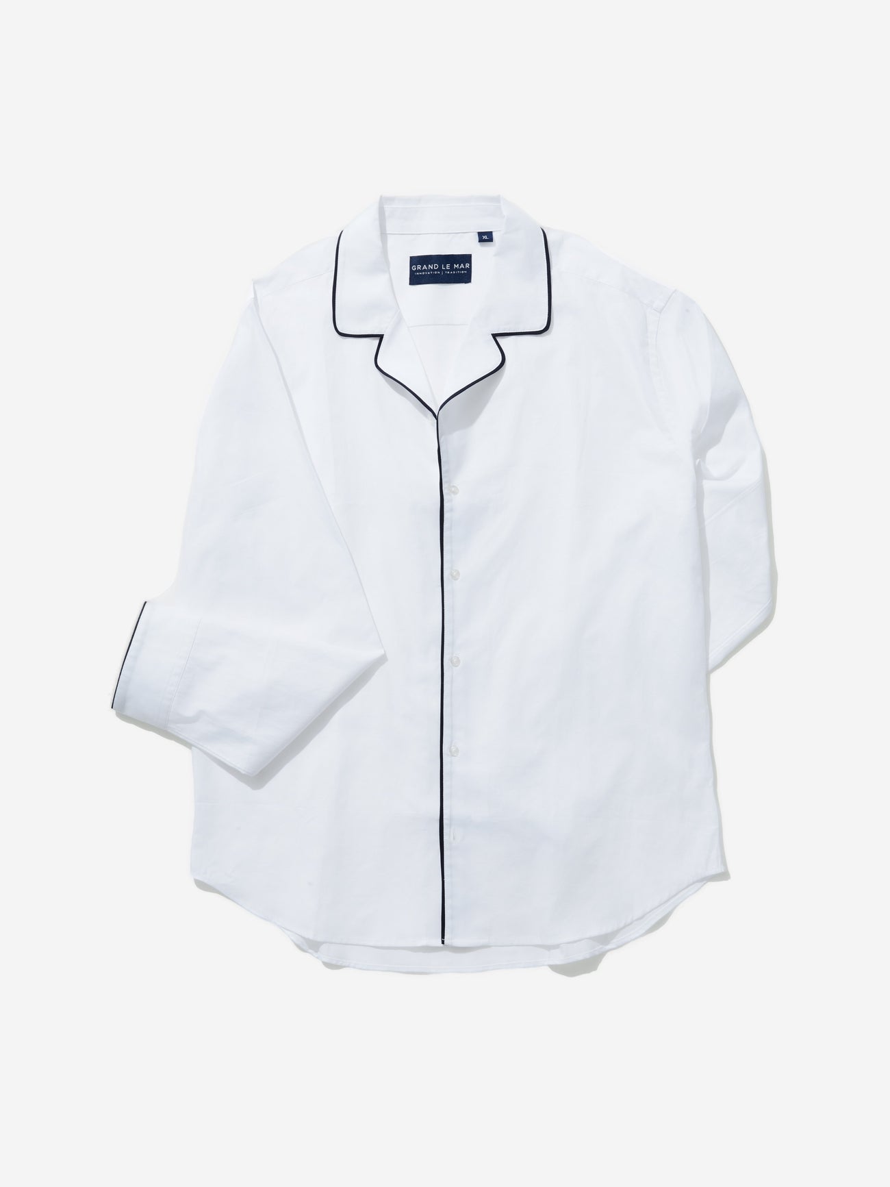 Riviera Piped White Shirt - Grand Le Mar