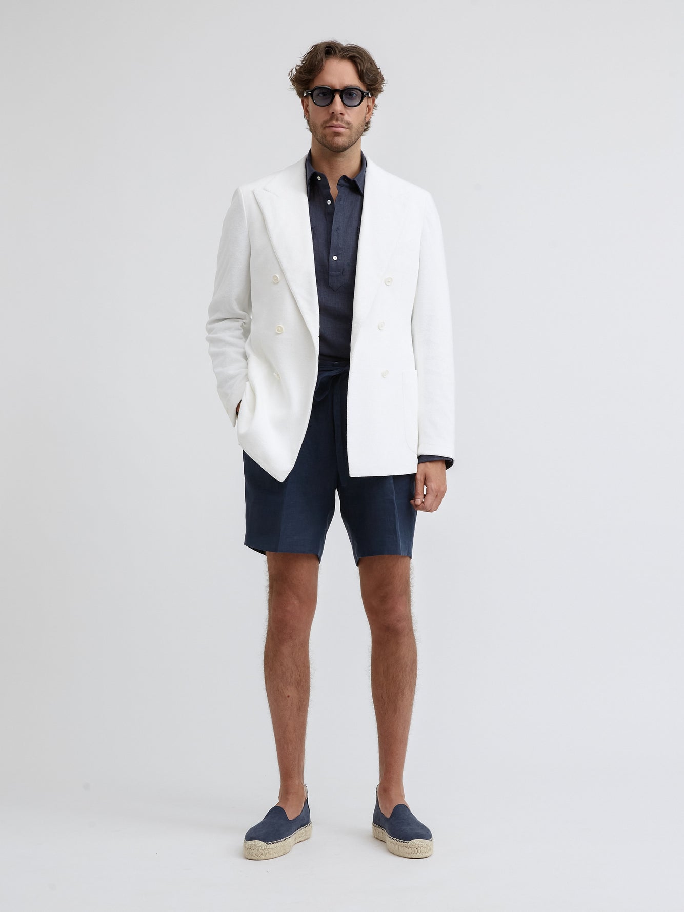 White Terry Towelling Jacket - Grand Le Mar
