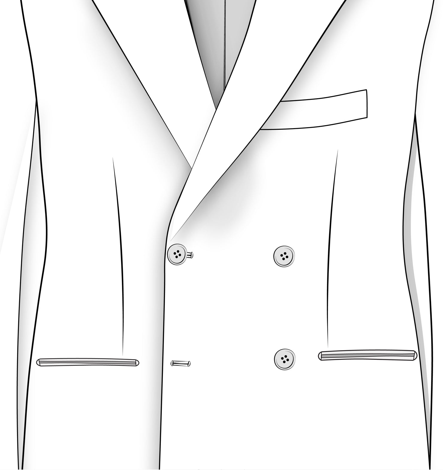 Double Breasted: 4 button