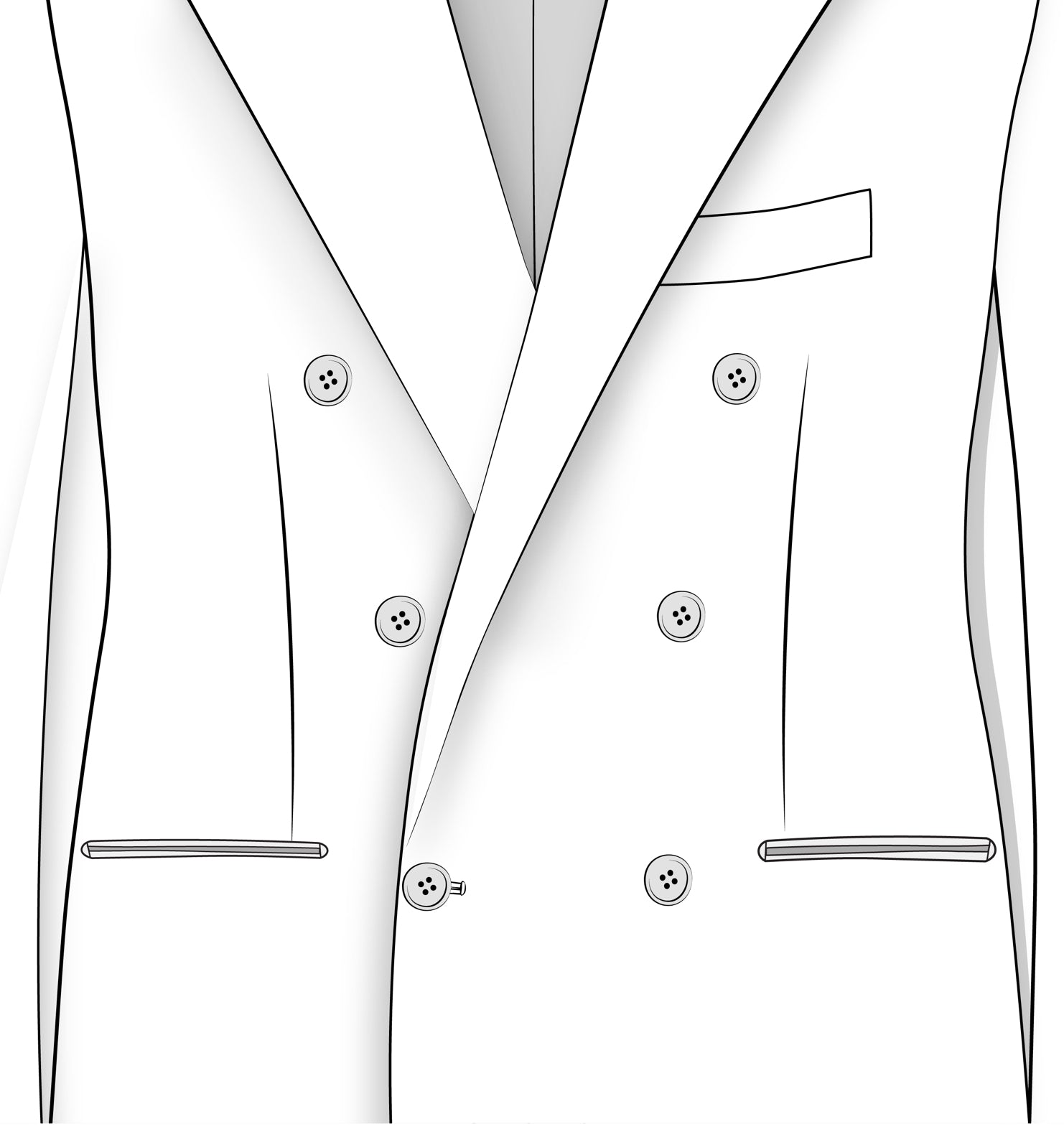 Double Breasted: 6 button low