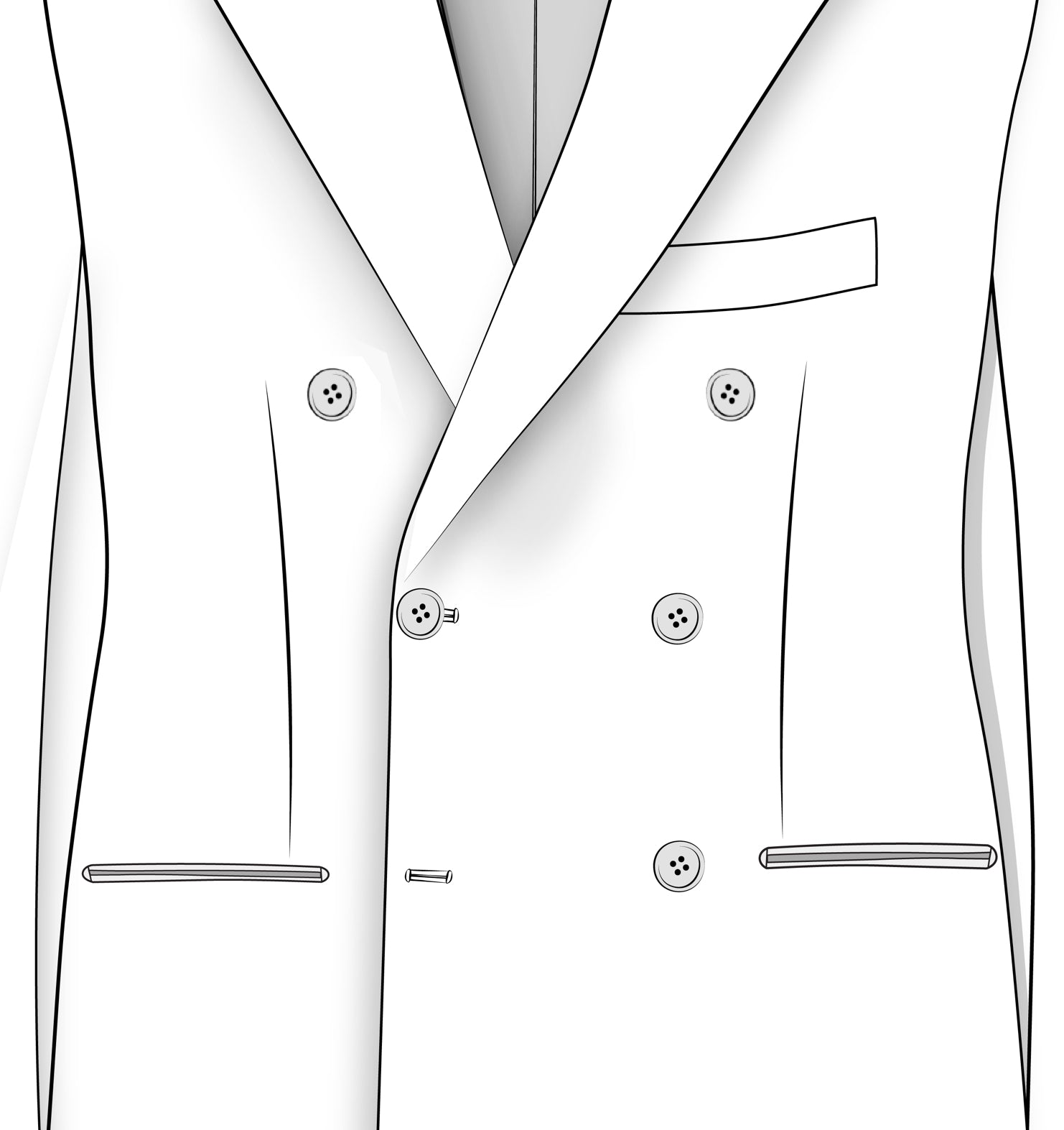Double Breasted: 6 button