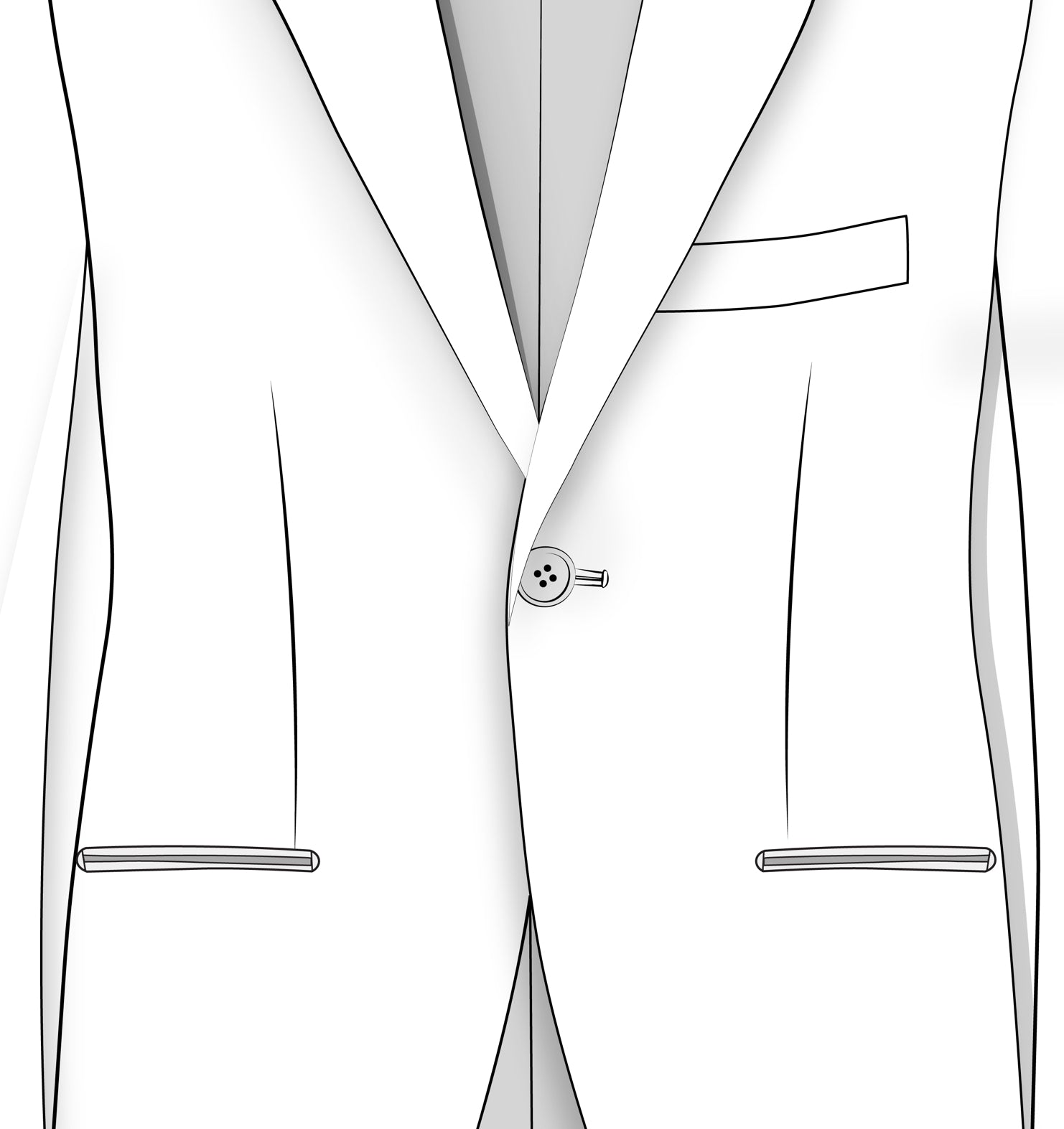 Single Breasted: 1 button