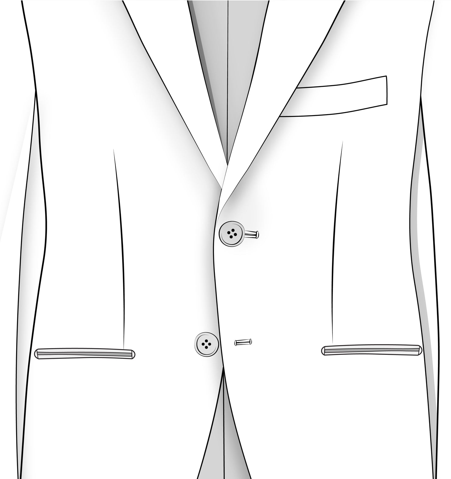 Single Breasted: 2 button