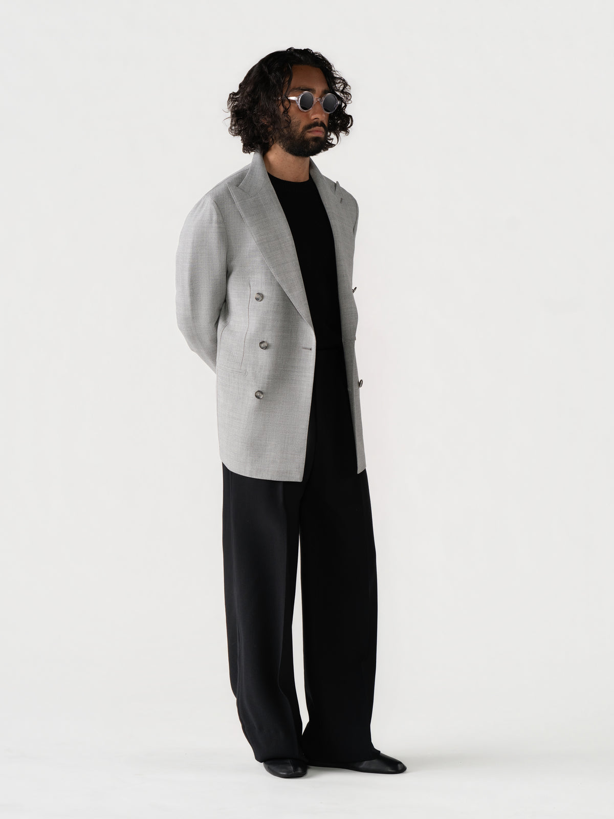 Light Grey High Twist Wool Jacket (DB)