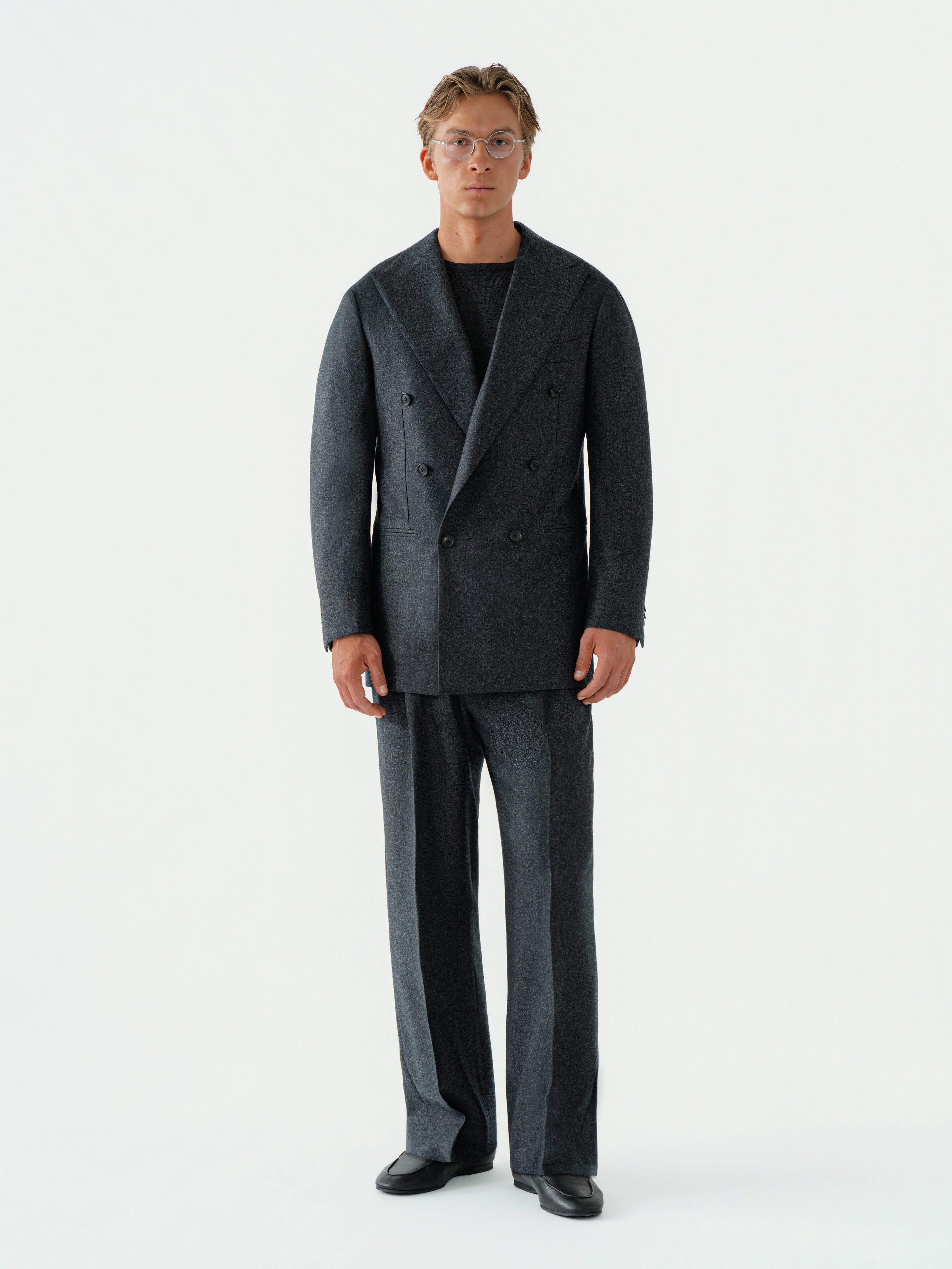 Charcoal Flannel Wool Suit (DB)