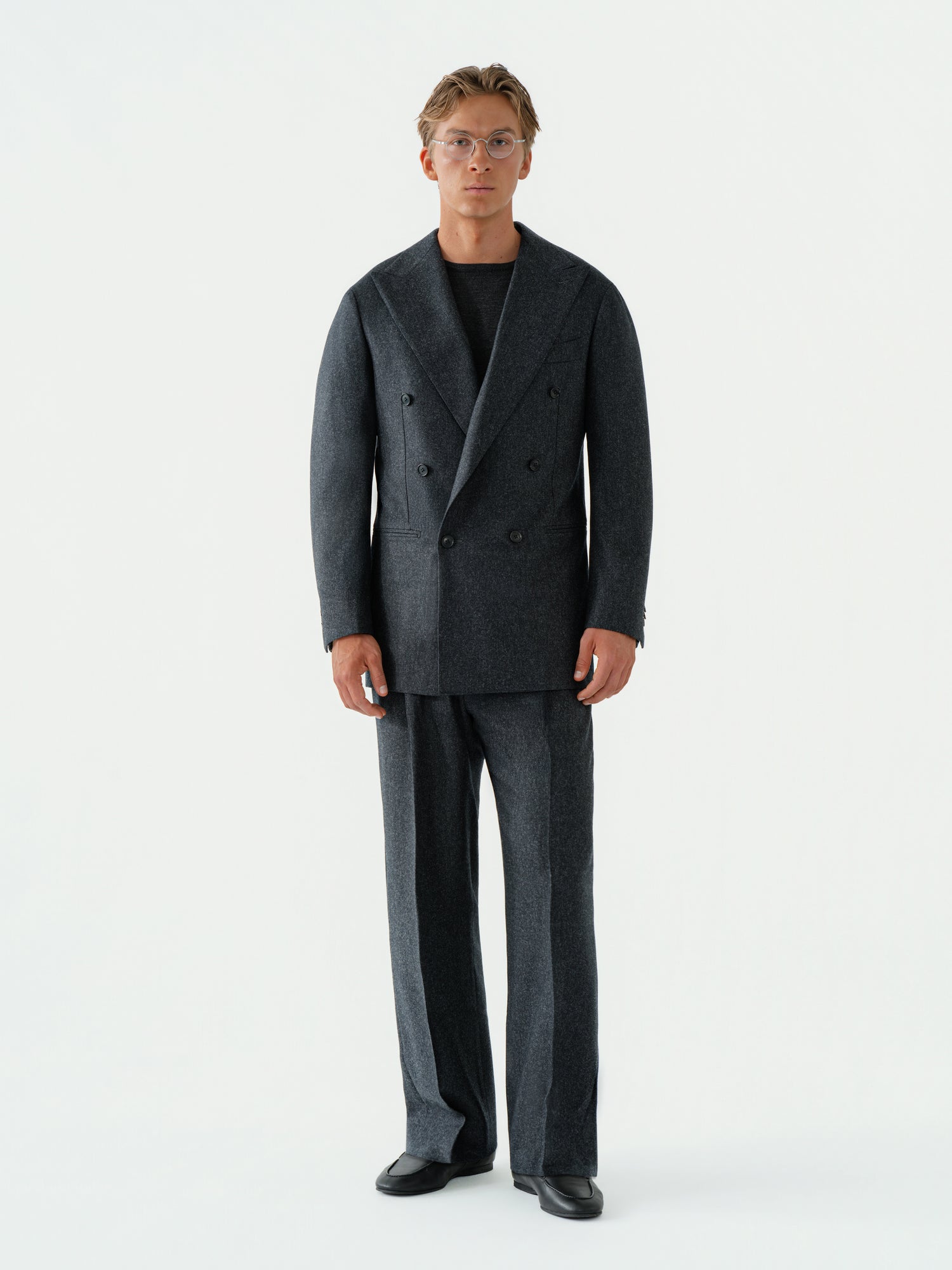 Charcoal Flannel Wool Suit (DB)