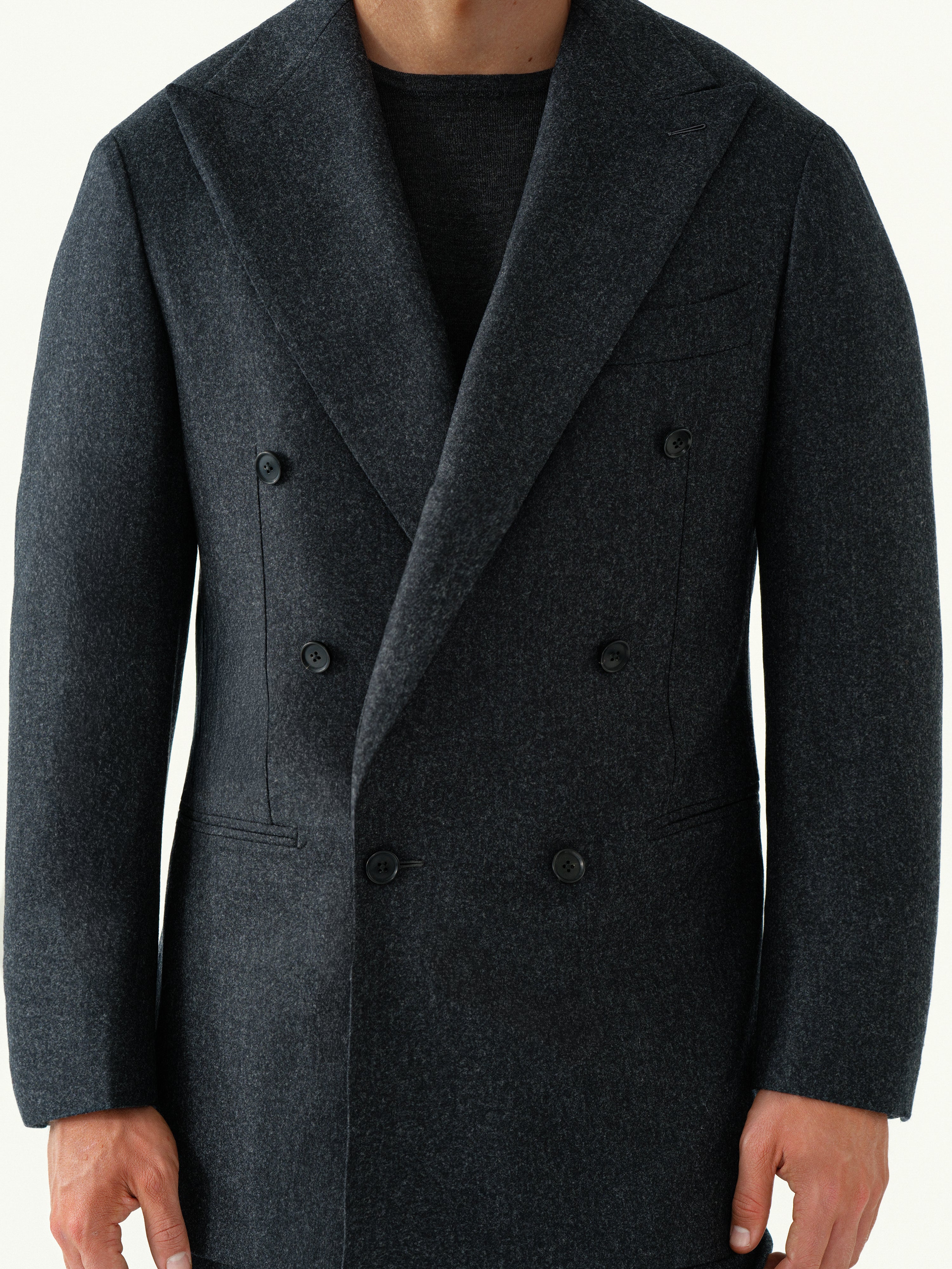Charcoal Flannel Wool Suit (DB)