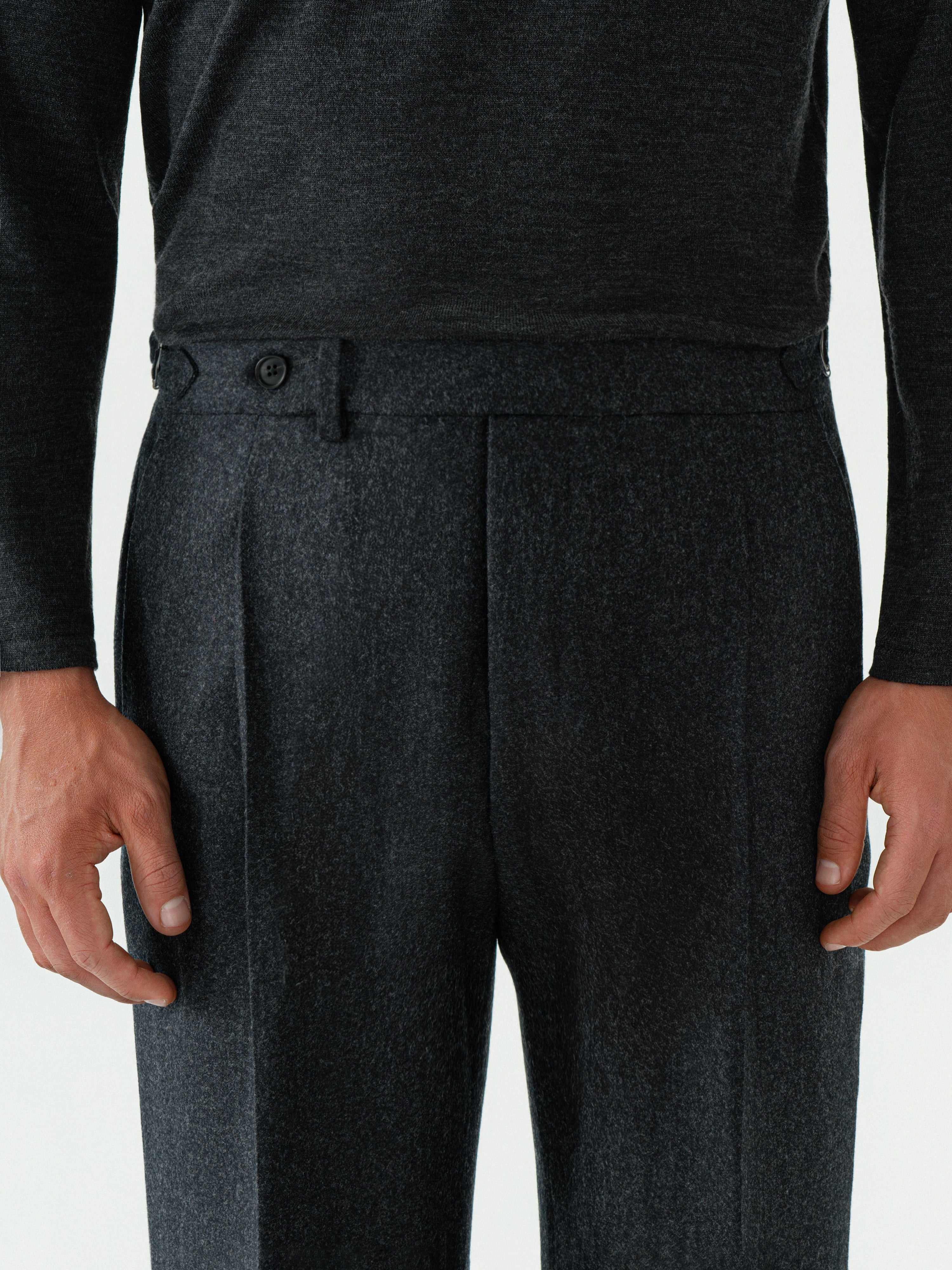 Charcoal Flannel Wool Suit (DB)
