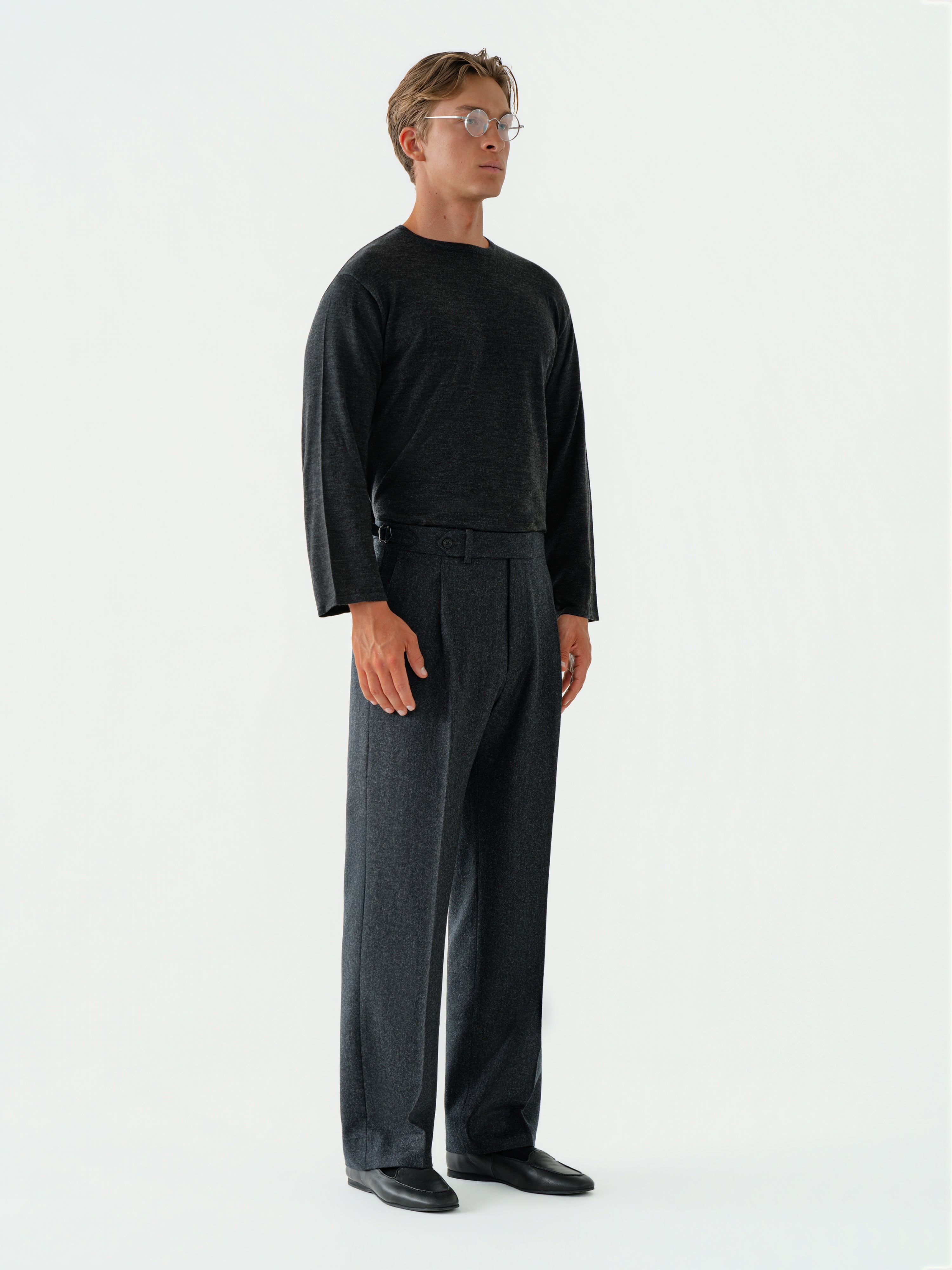 Charcoal Flannel Wool Suit (DB)