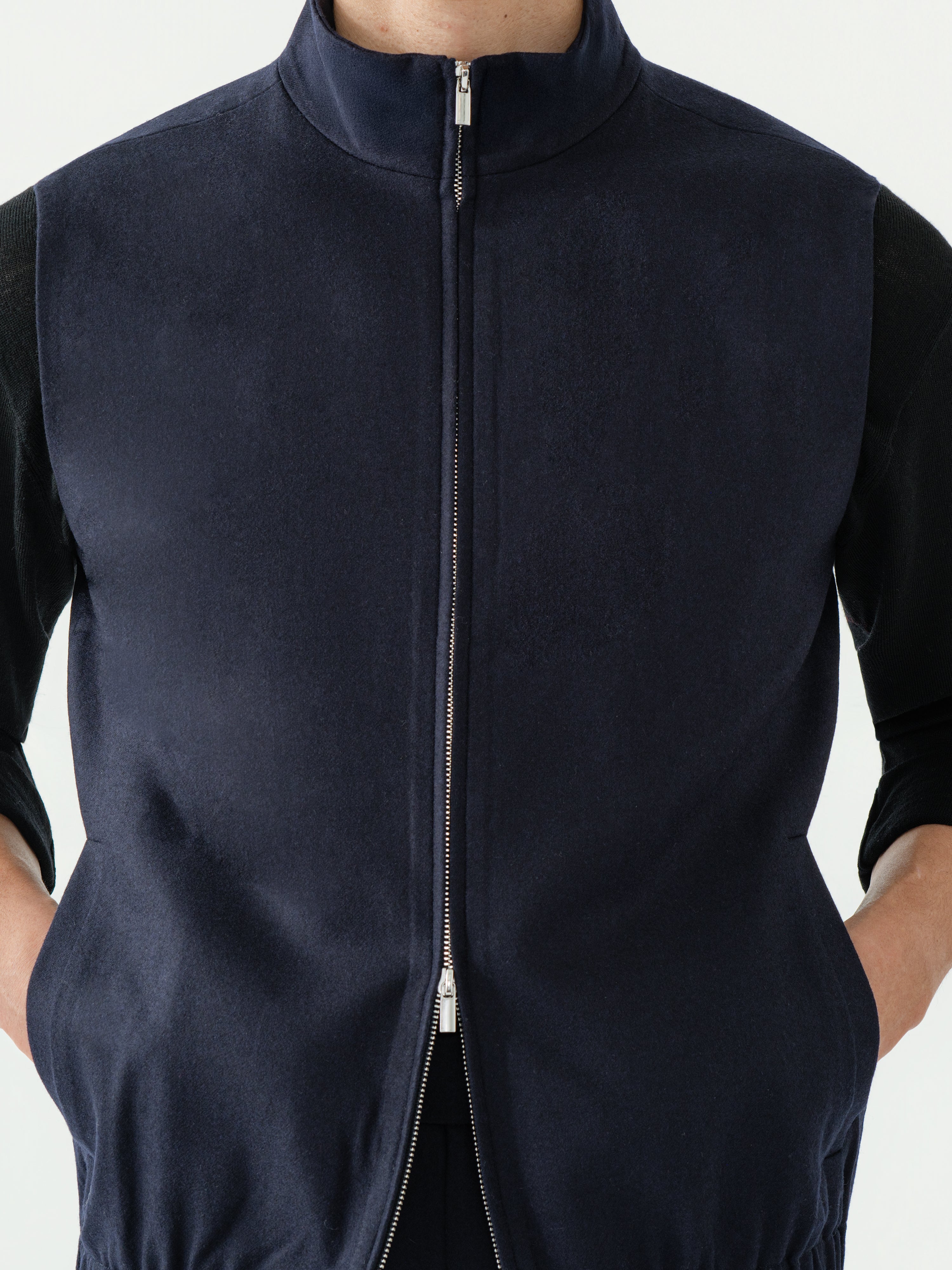 Navy Flannel Wool Vest