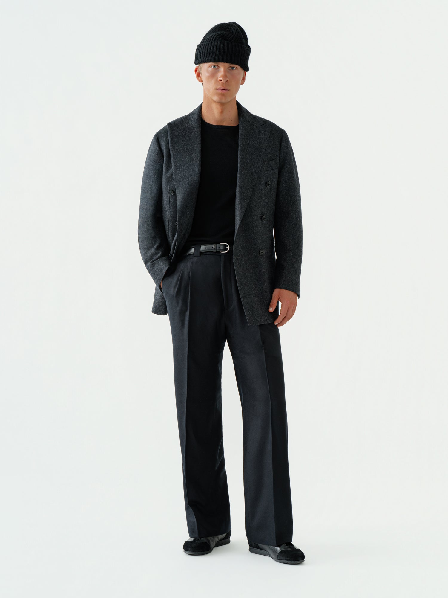 Charcoal Flannel Wool Jacket (DB)