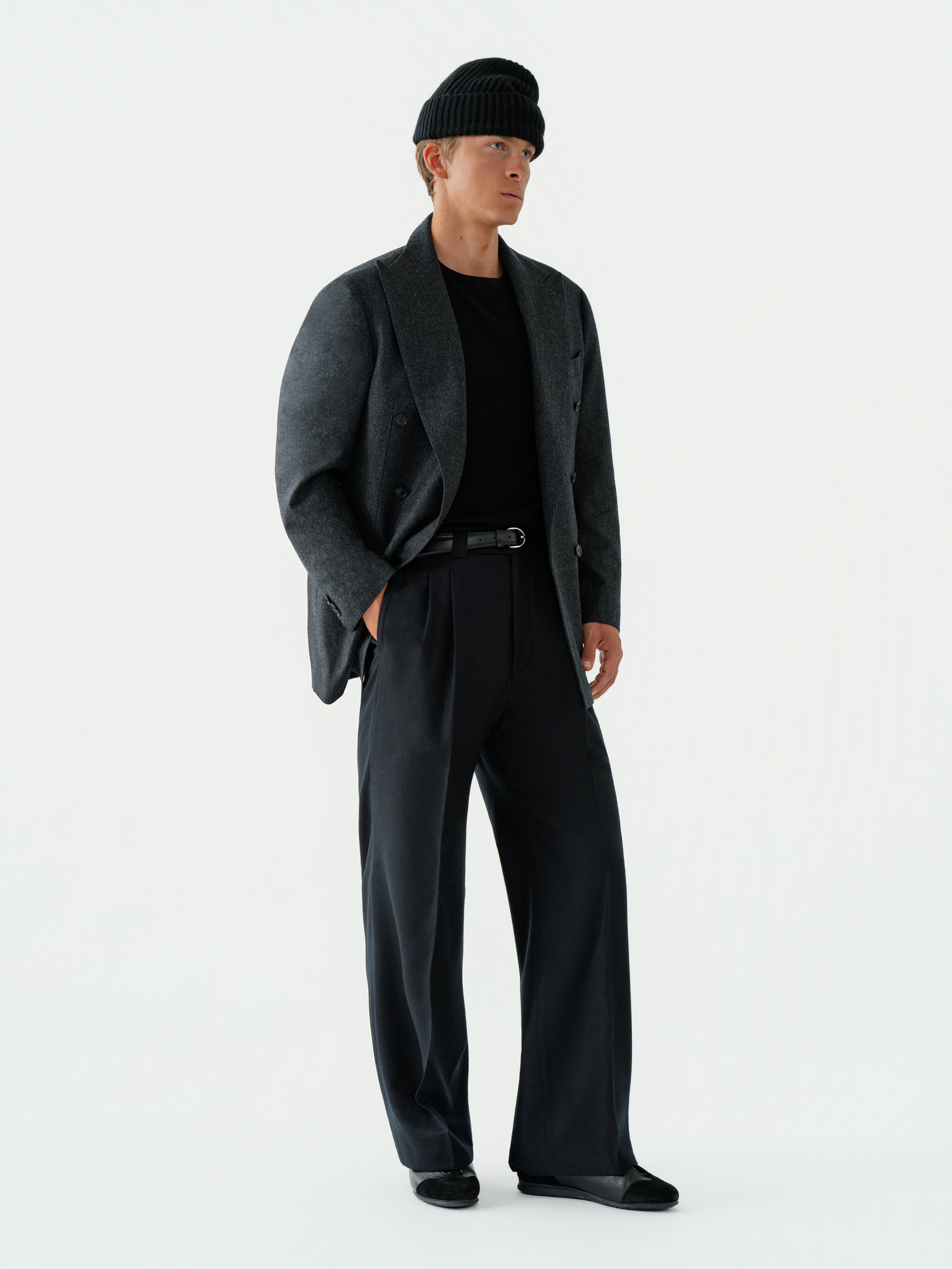 Charcoal Flannel Wool Jacket (DB)