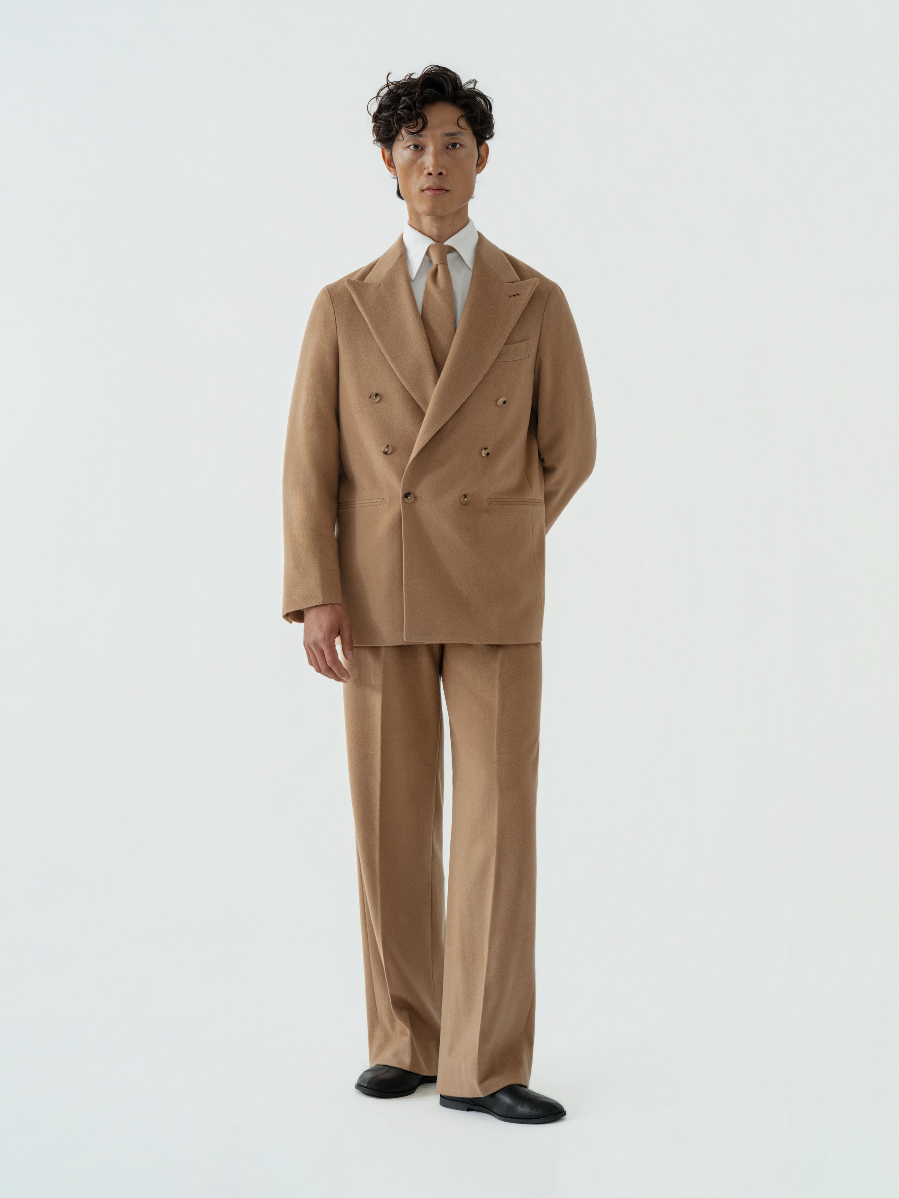 Camel Wool Cashmere Silk Suit (Casual Fit)