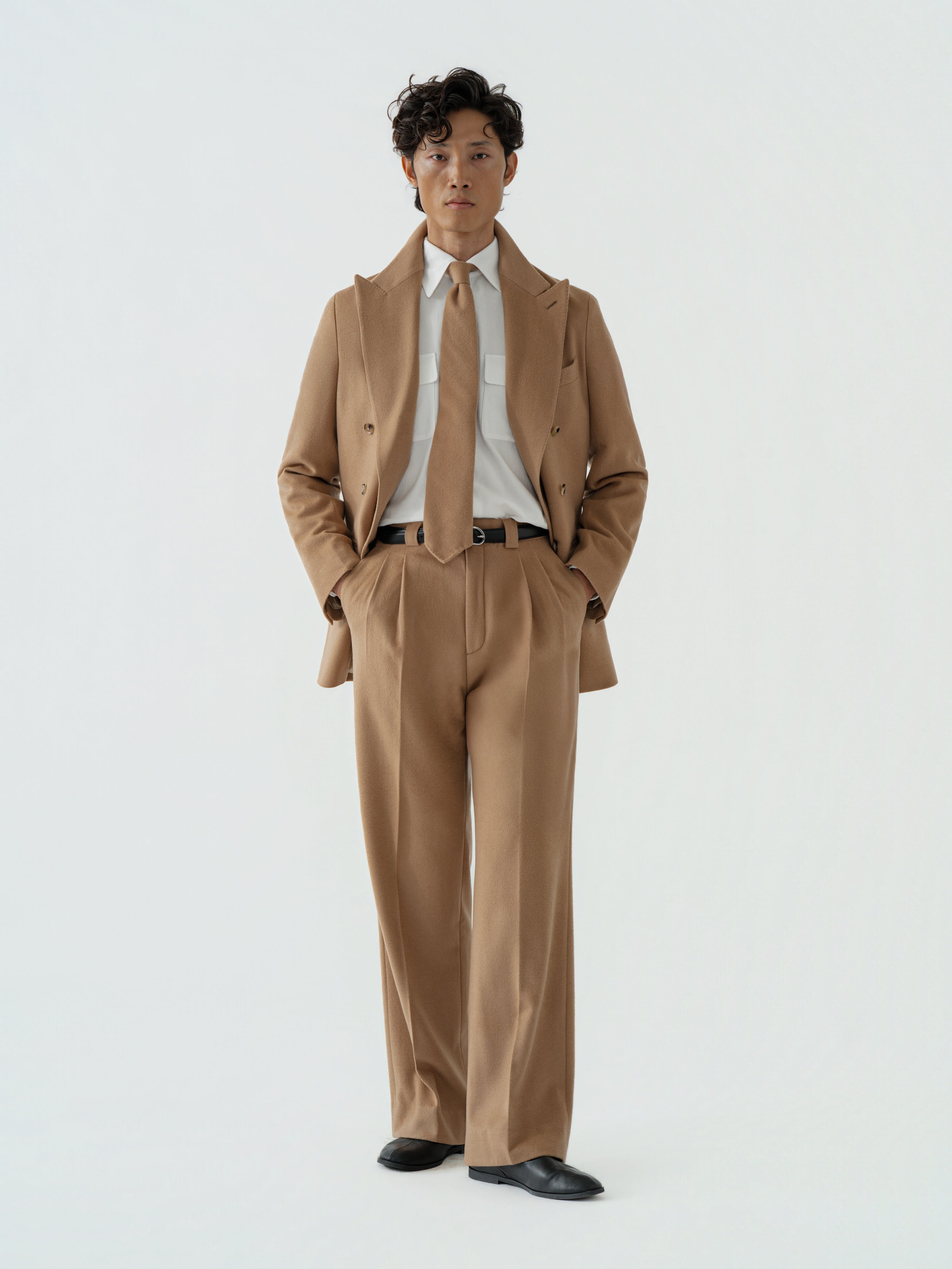 Camel Wool Cashmere Silk Suit (Casual Fit)